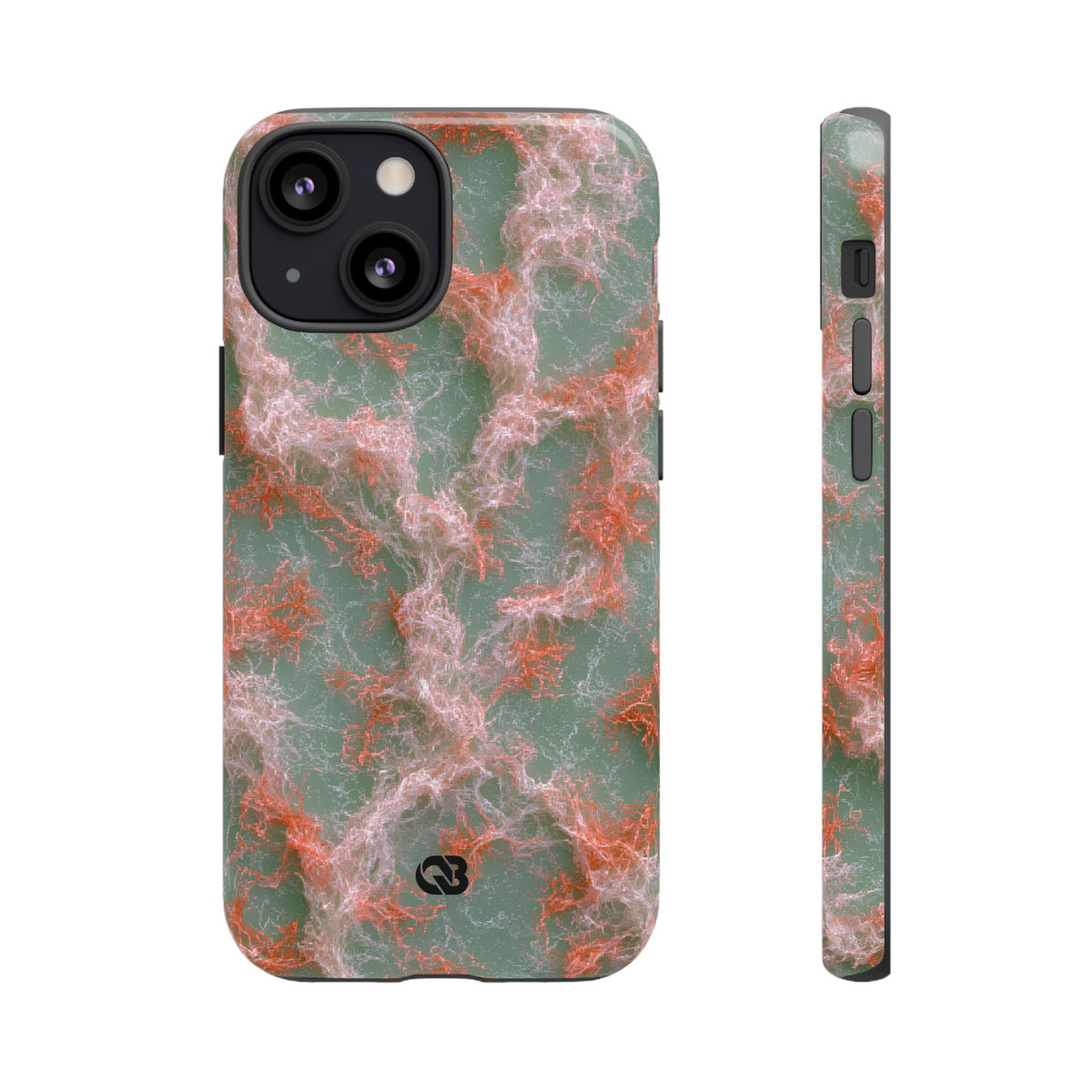 Coral Pixel Matrix · Tough Phone Case for iPhone · Green