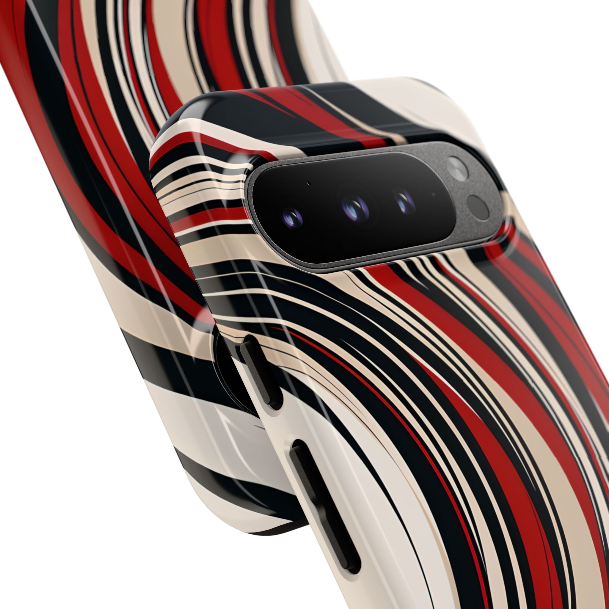 Crimson Flow Waves · Tough Coque de téléphone pour Google Pixel