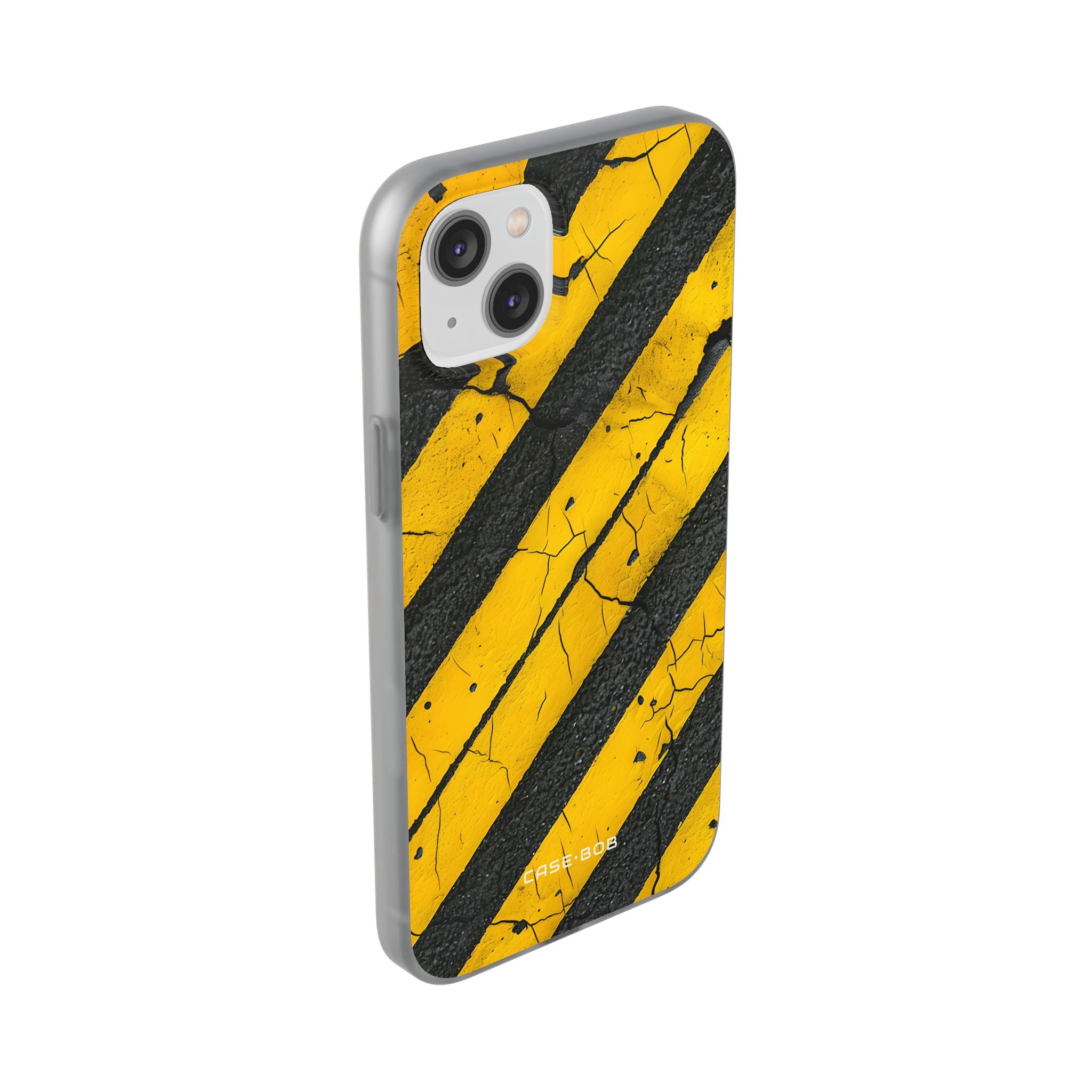 Yellow Stripe Distress iPhone 14 Plus Case - Soft
