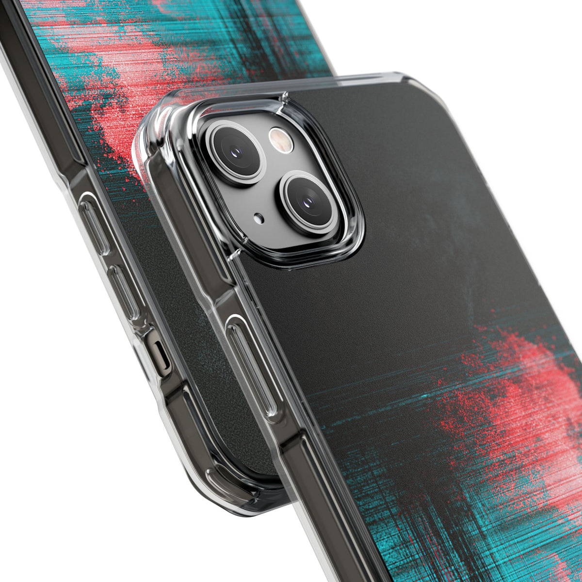 Digital Signal Drift · Clear Impact Magnetic Phone Case for iPhone · Black