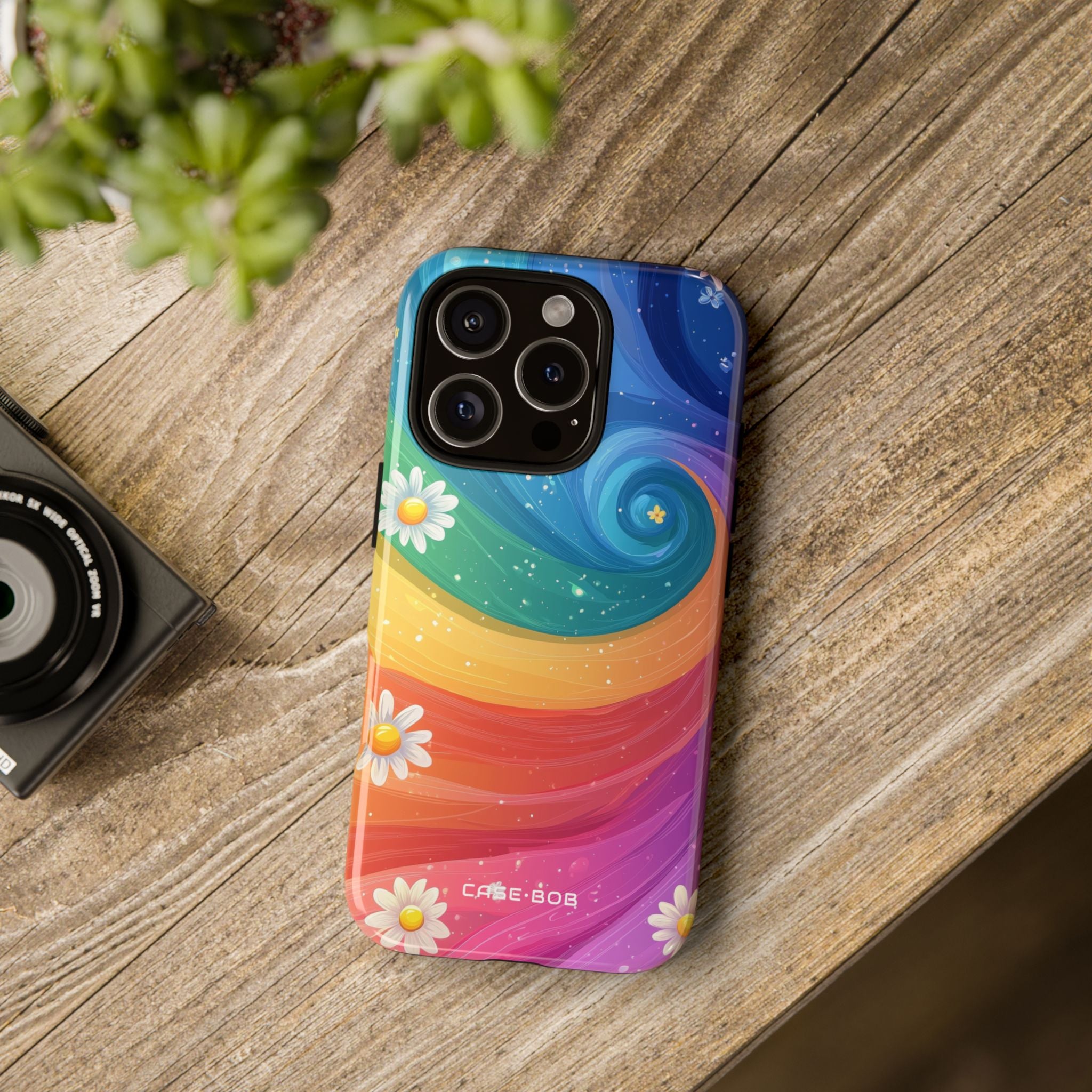 Rainbow Spiral Daisies iPhone 16 Pro Case - Tough