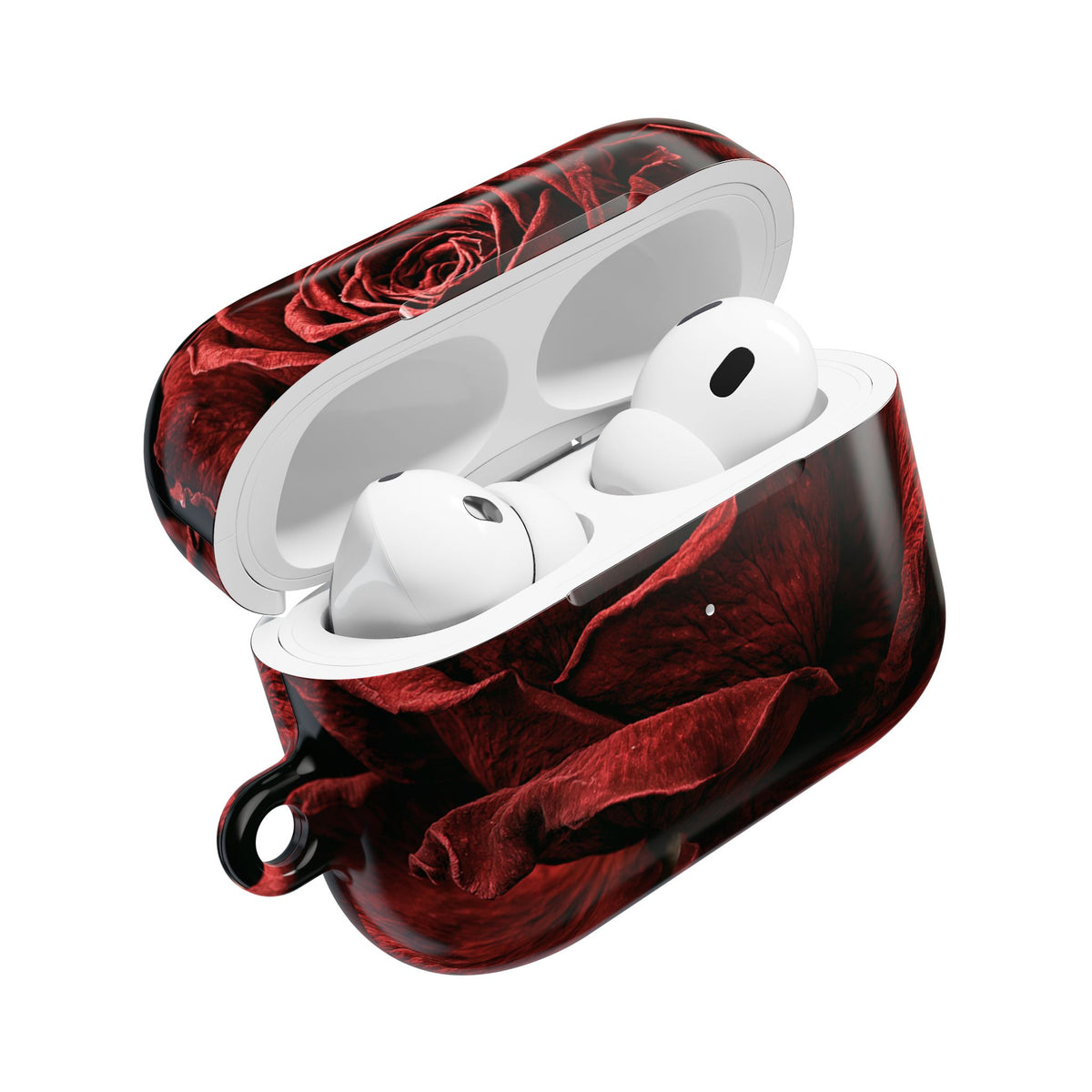 Crimson Noir Rose · Hard Case for AirPods & AirPods Pro · Black