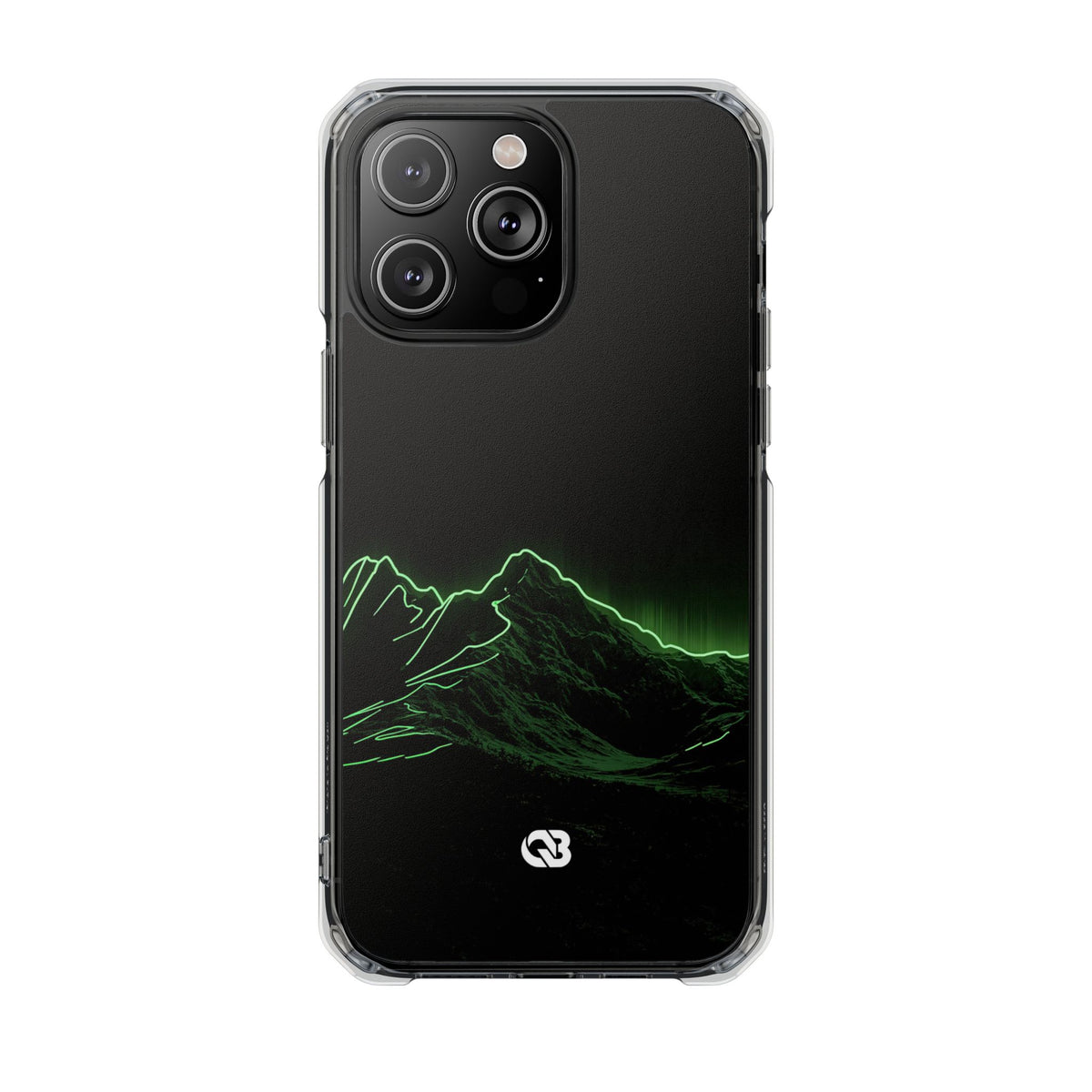 Nordic Mountain Contour · Clear Impact Magnetic Phone Case for iPhone · Black