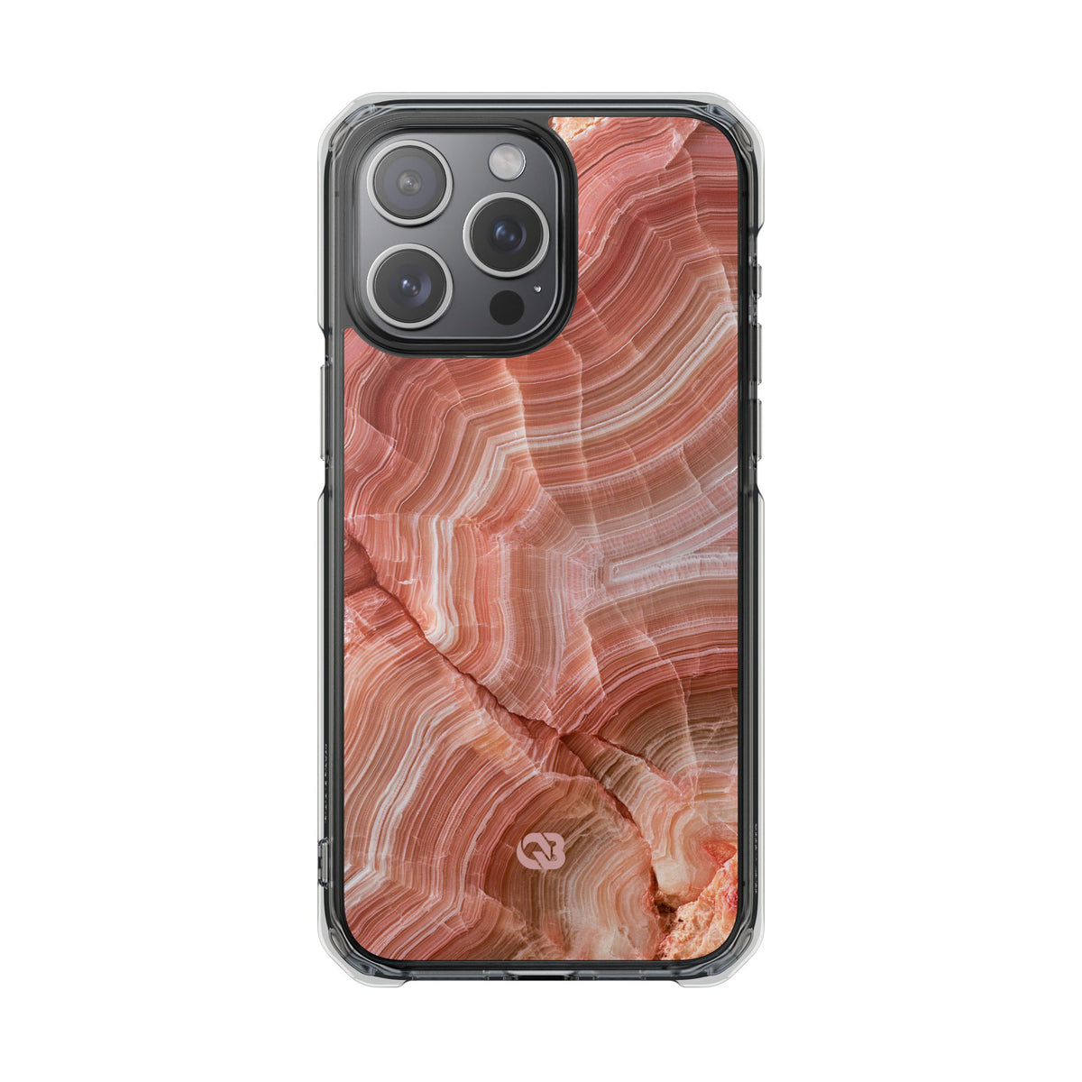 Blushing Rose Strata · Clear Impact Magnetic Phone Case for iPhone · Pink