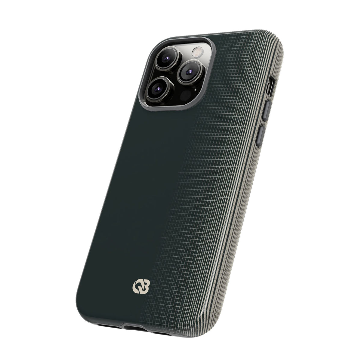 Grey Tough Phone Case for iPhone - Charcoal Tech Grid