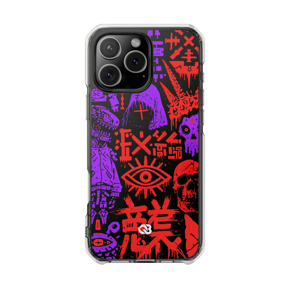 Underground Cyber Glyphs · Clear Impact Magnetic Phone Case for iPhone · Black