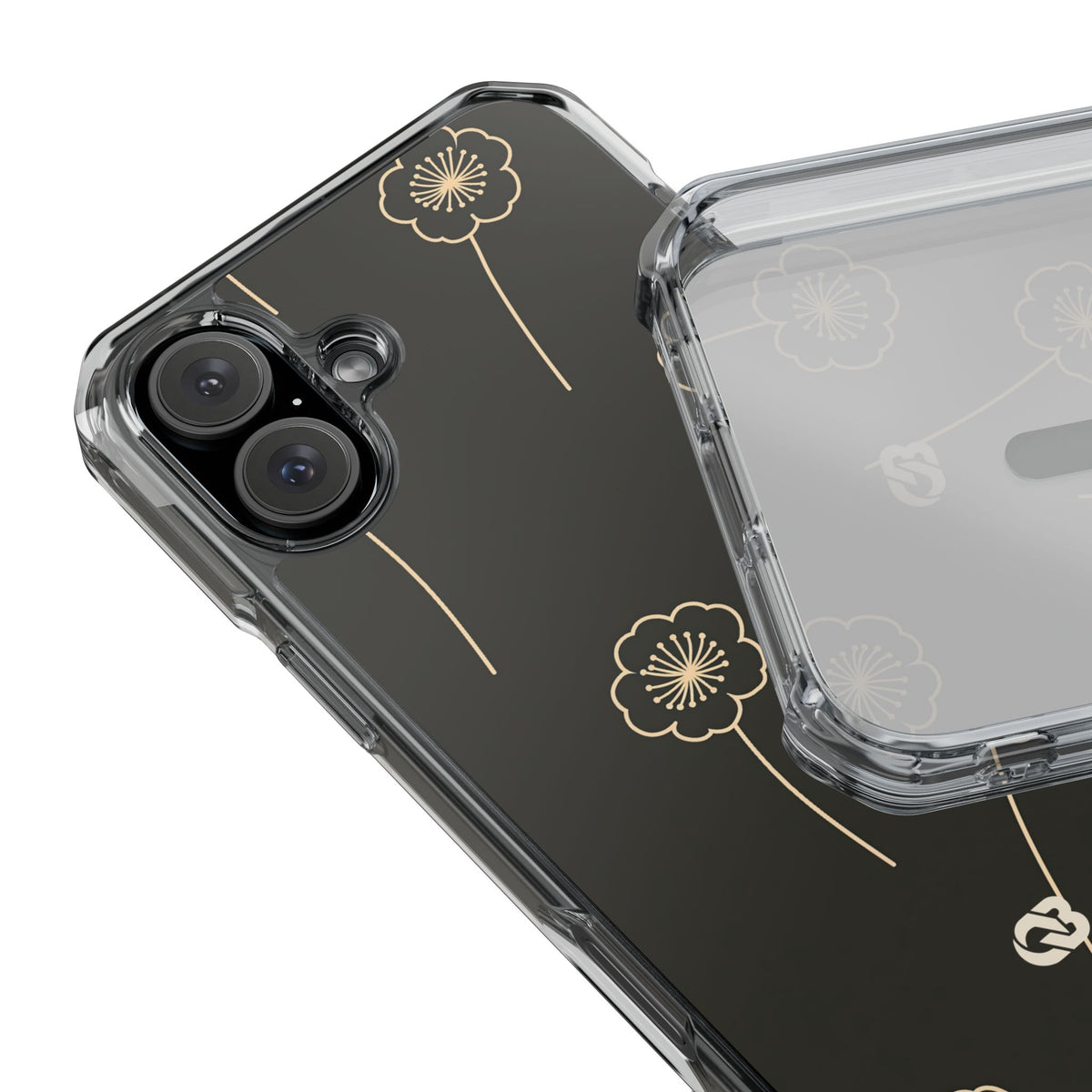 Nocturne Bloom Contours · Clear Impact Magnetic Phone Case for iPhone · Black