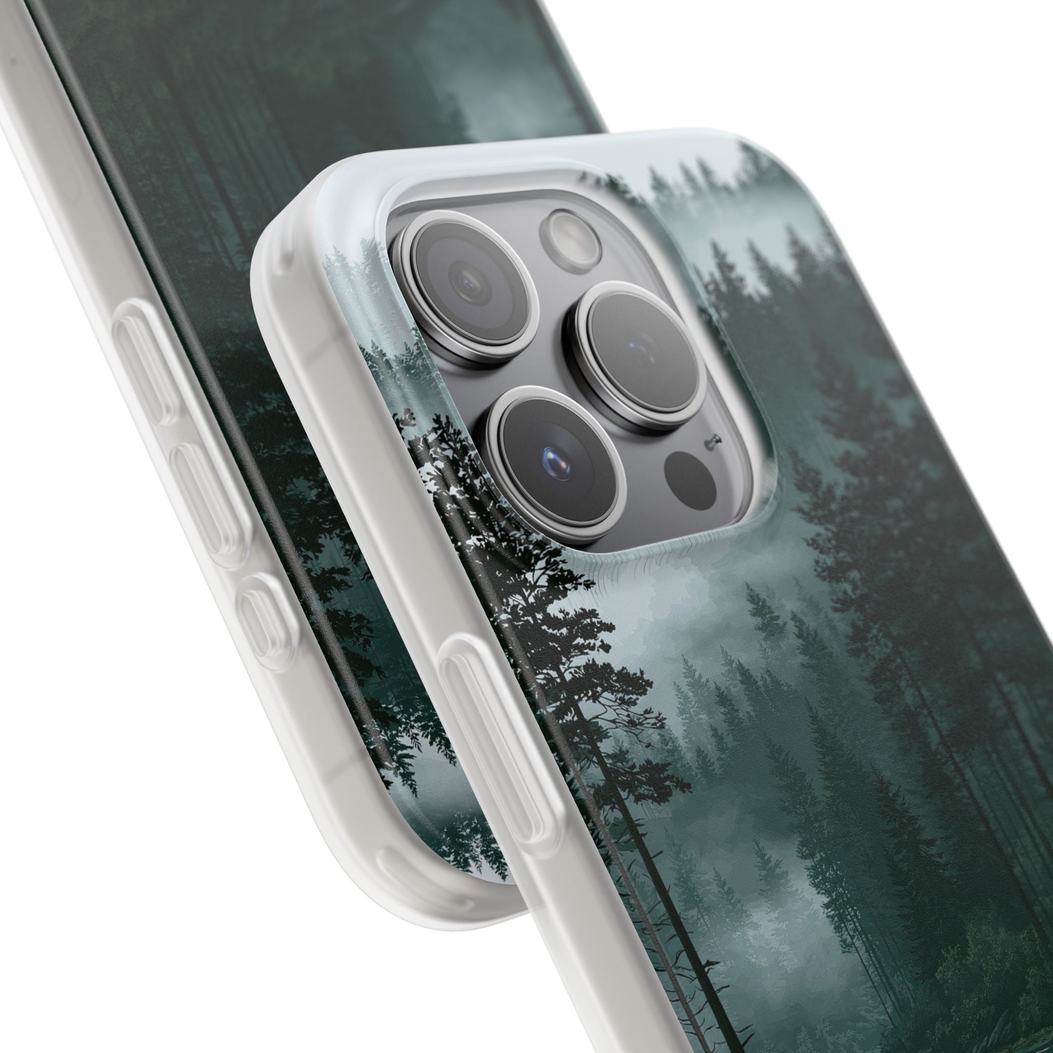 Green Lite Phone Case for iPhone - Misty Evergreen Mirror