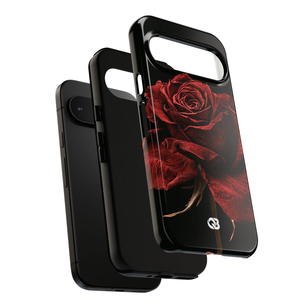 Crimson Noir Rose · Tough Phone Case for Pixel · Black