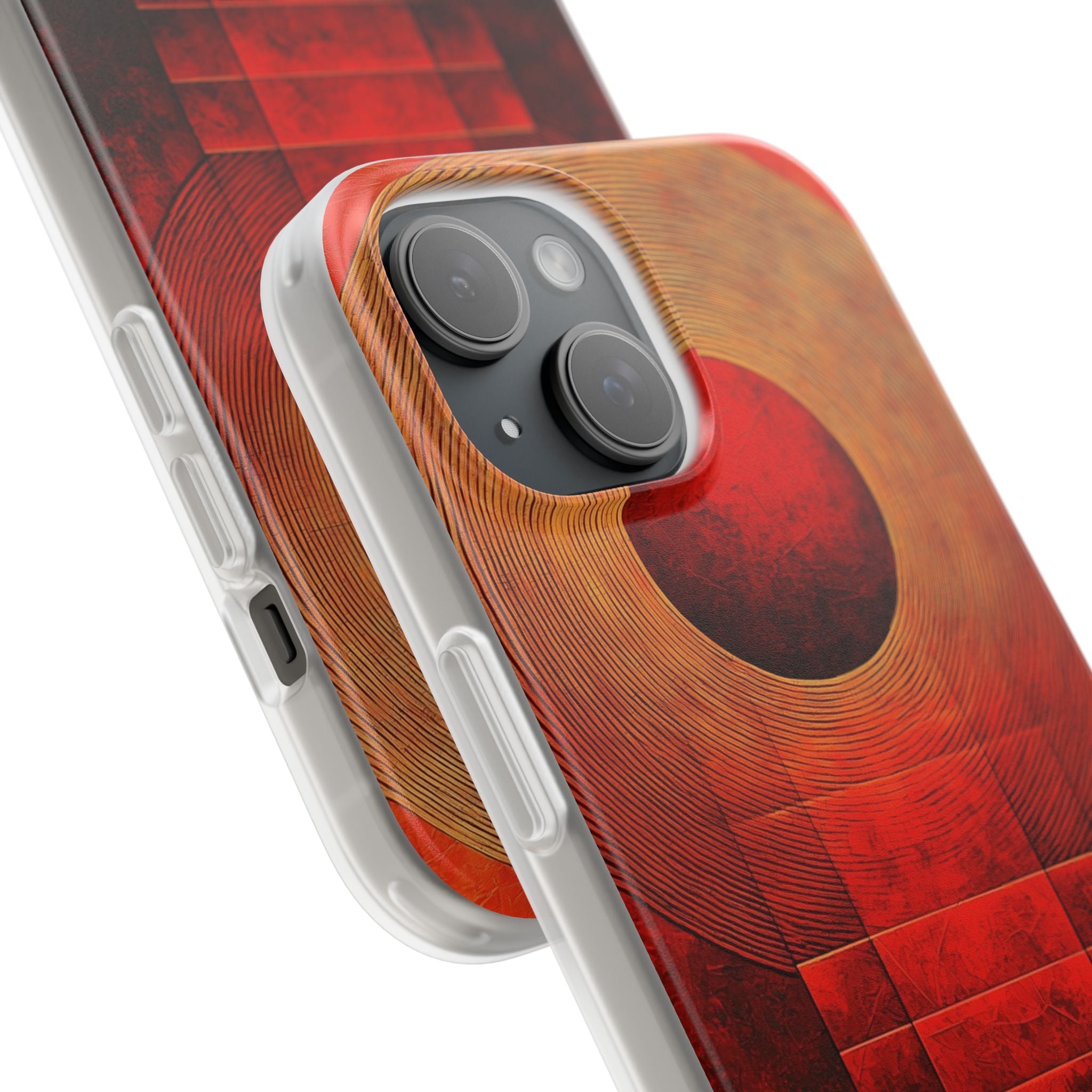 Crimson Orbit iPhone 15 Case - Soft