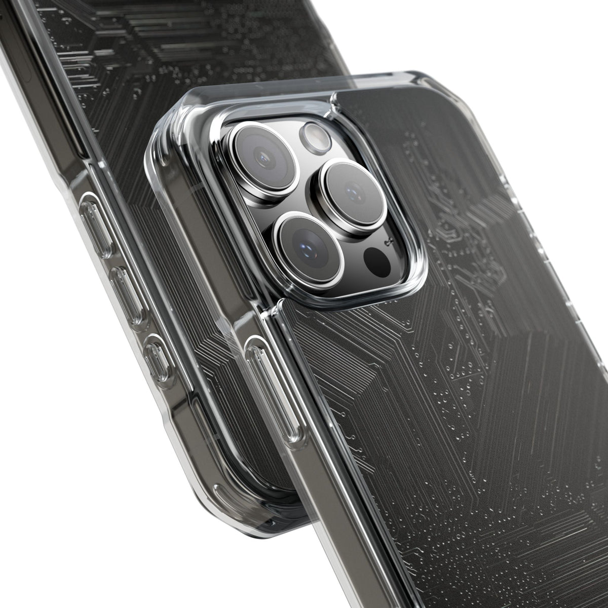Obsidian Circuitry · Clear Impact Magnetic Phone Case for iPhone · Black
