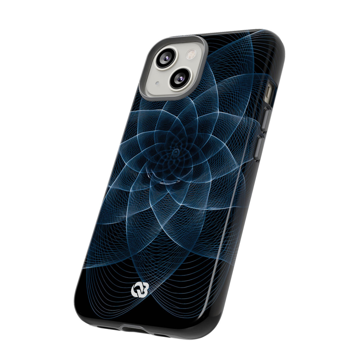 Blue Tough Phone Case for iPhone - Cobalt Geometric Bloom