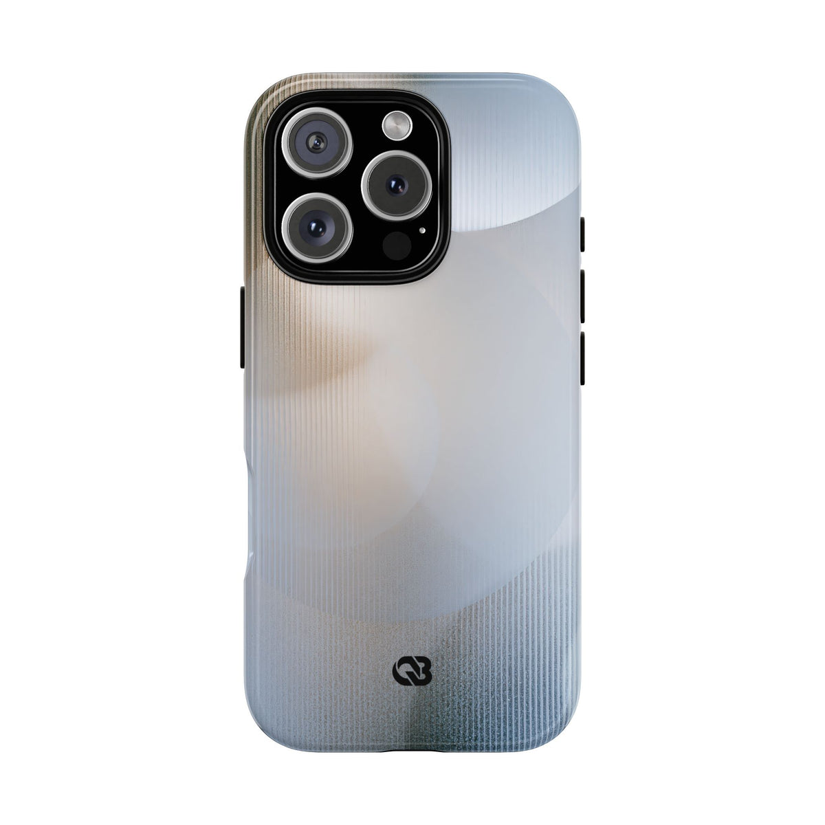 White Tough Phone Case for iPhone - Frosted Ribbed Sphere