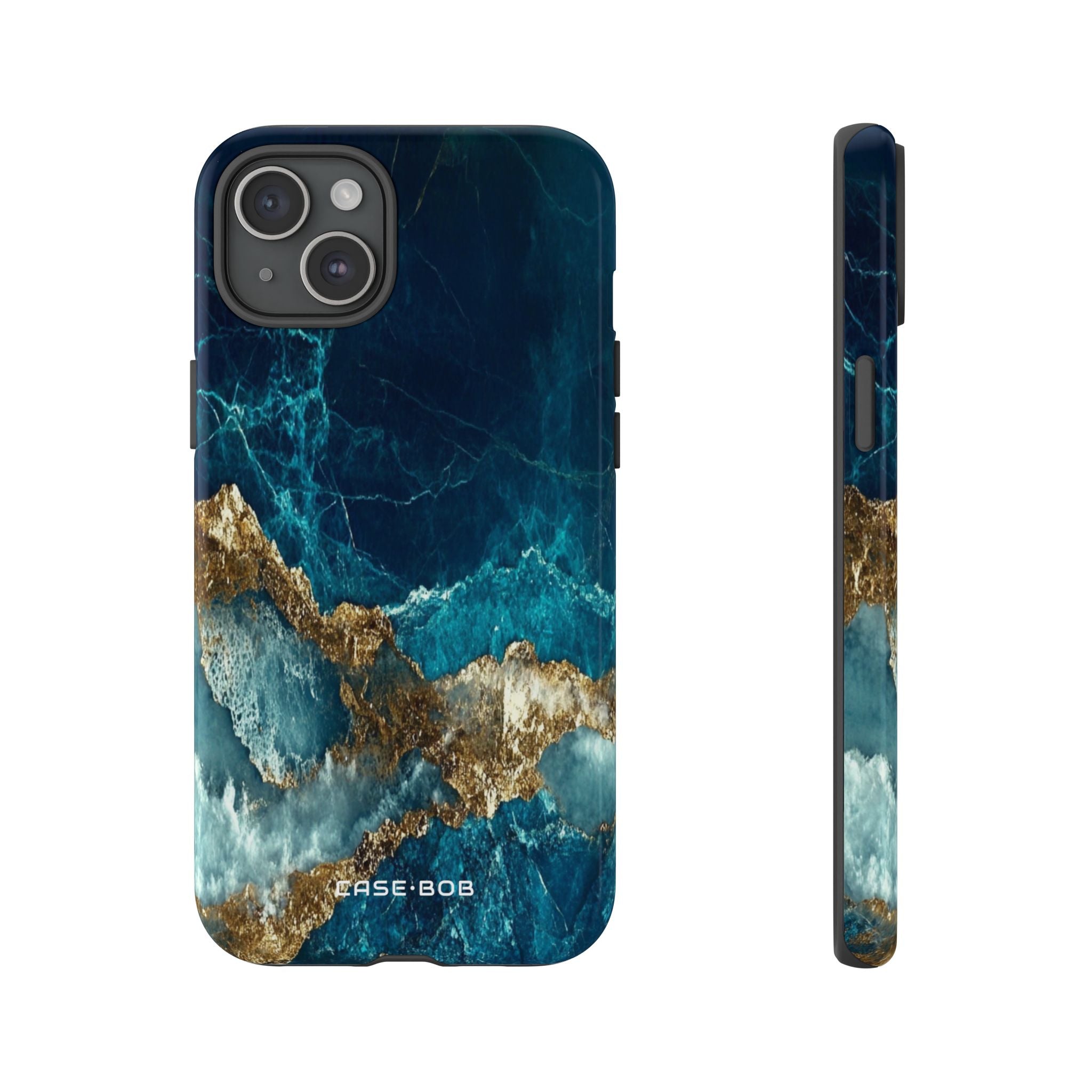 Jagged Gold Split iPhone 15 Plus Case - Tough