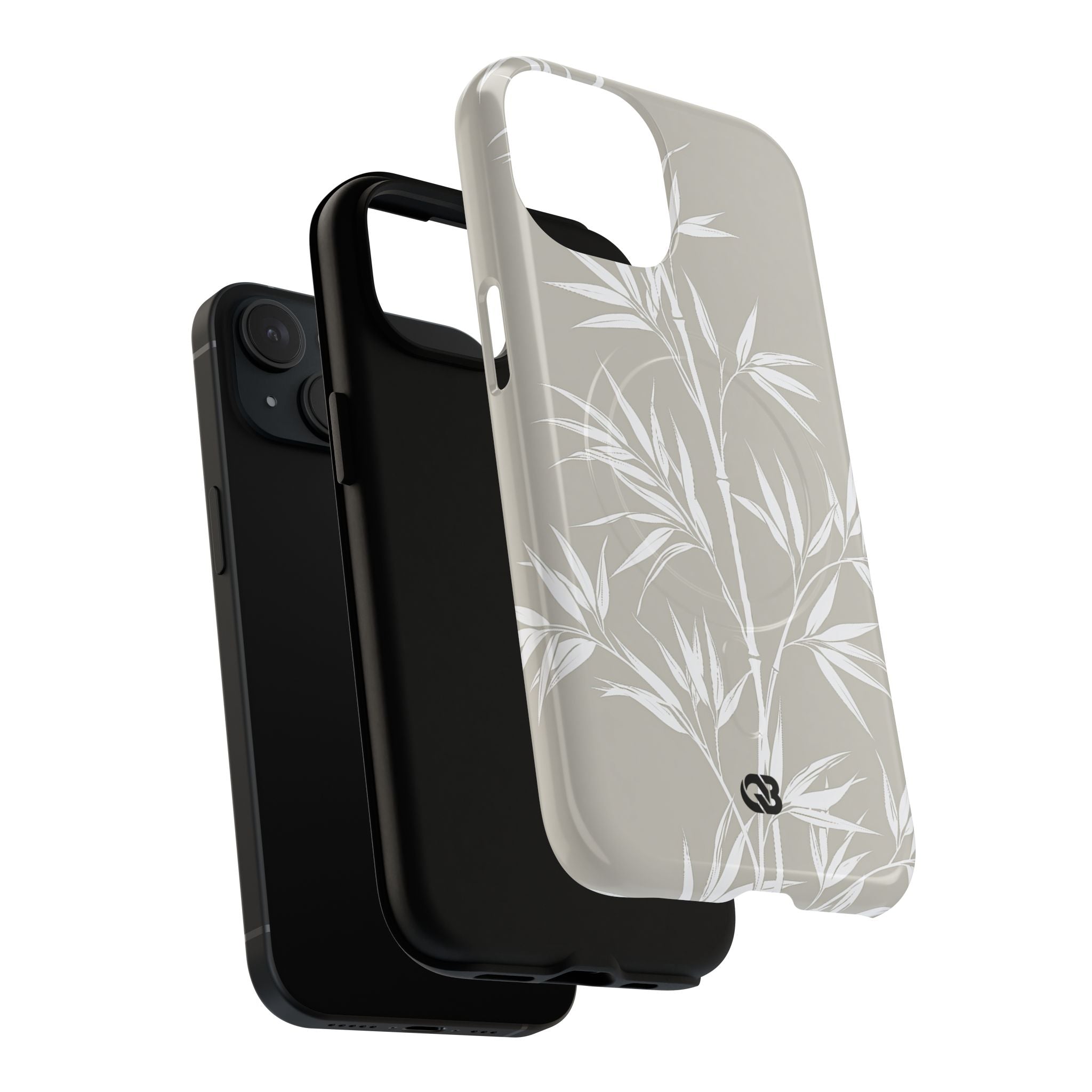 Beige Tough 2.0 Magsafe Phone Case for iPhone - Sandstone Bamboo Stalks
