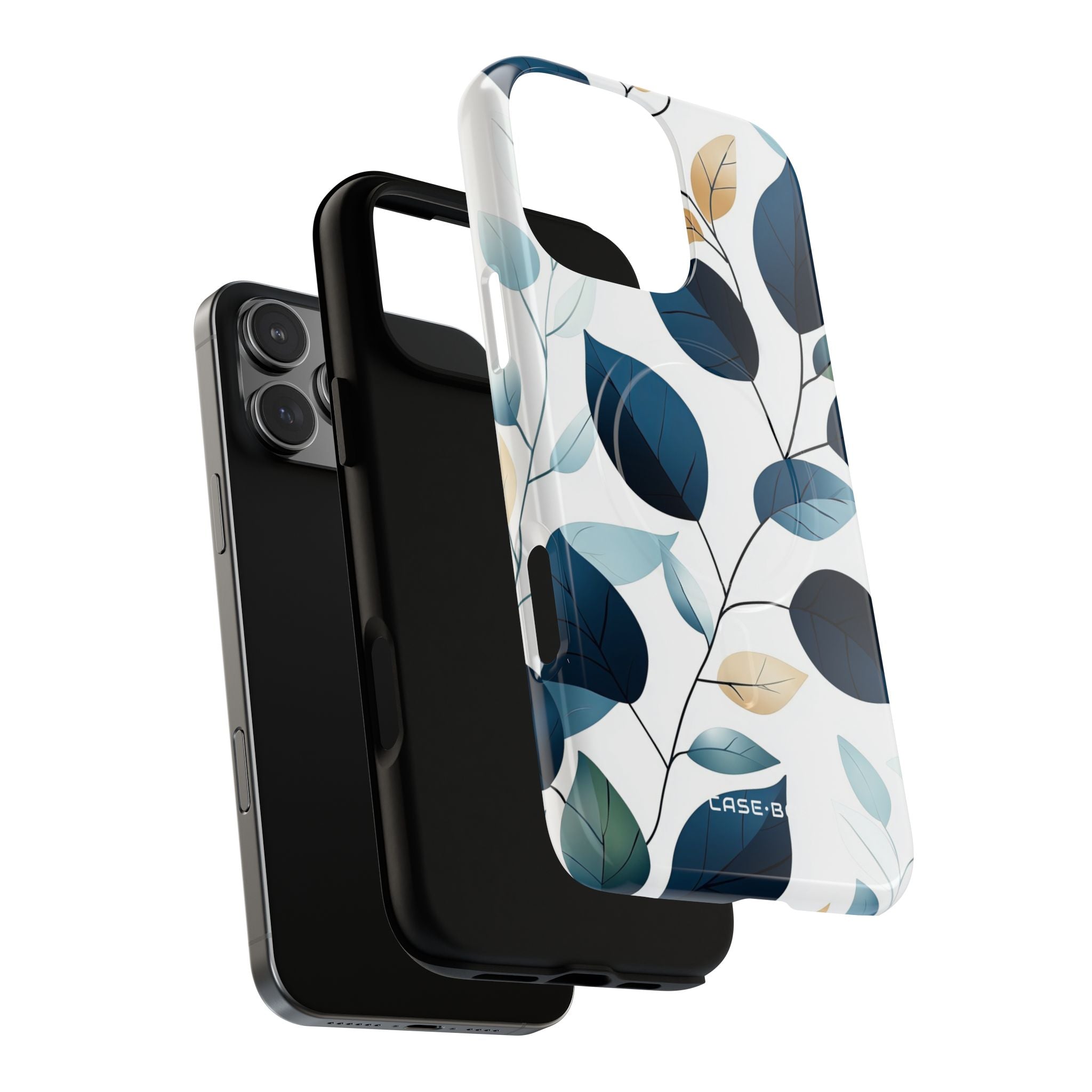 Navy Blattadern iPhone 16 Pro Max Case - Tough+