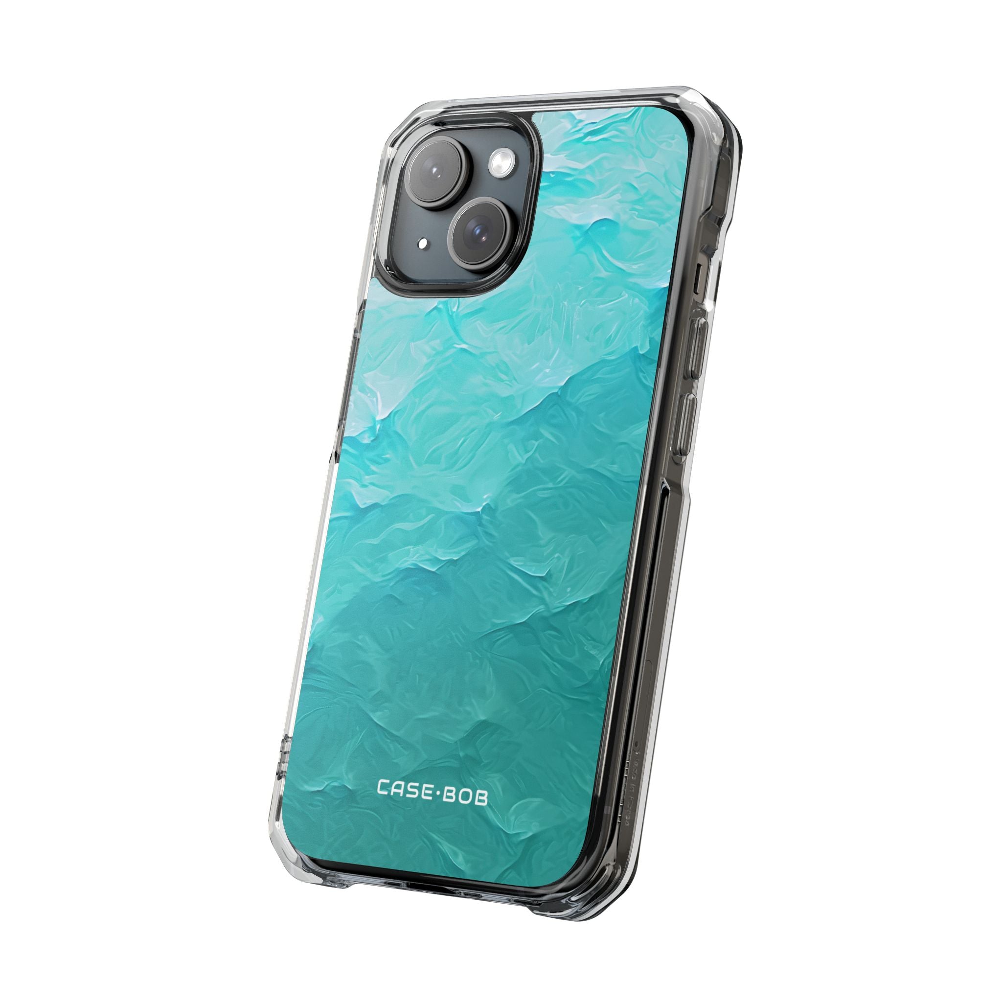 Teal Brushwaves iPhone 15 Case - Impact