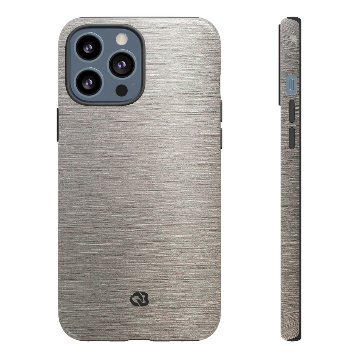 Brushed Silver Alloy · Tough Phone Case for iPhone · Silver