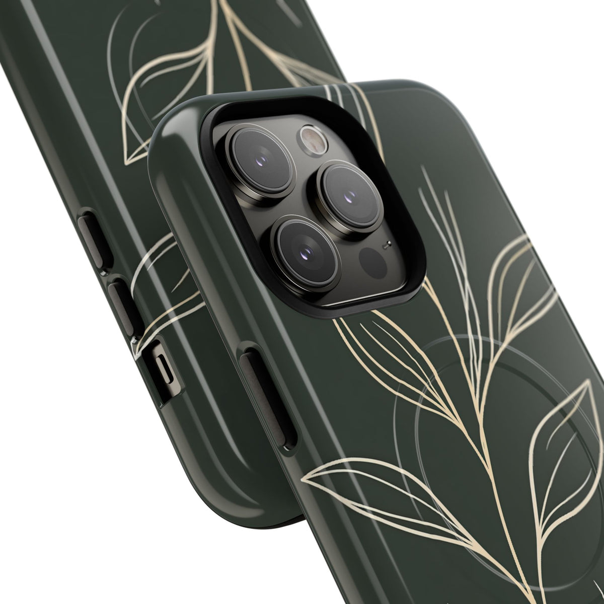 Minimal Botanical Stem · Tough 2.0 Magnetic Phone Case for iPhone · Green