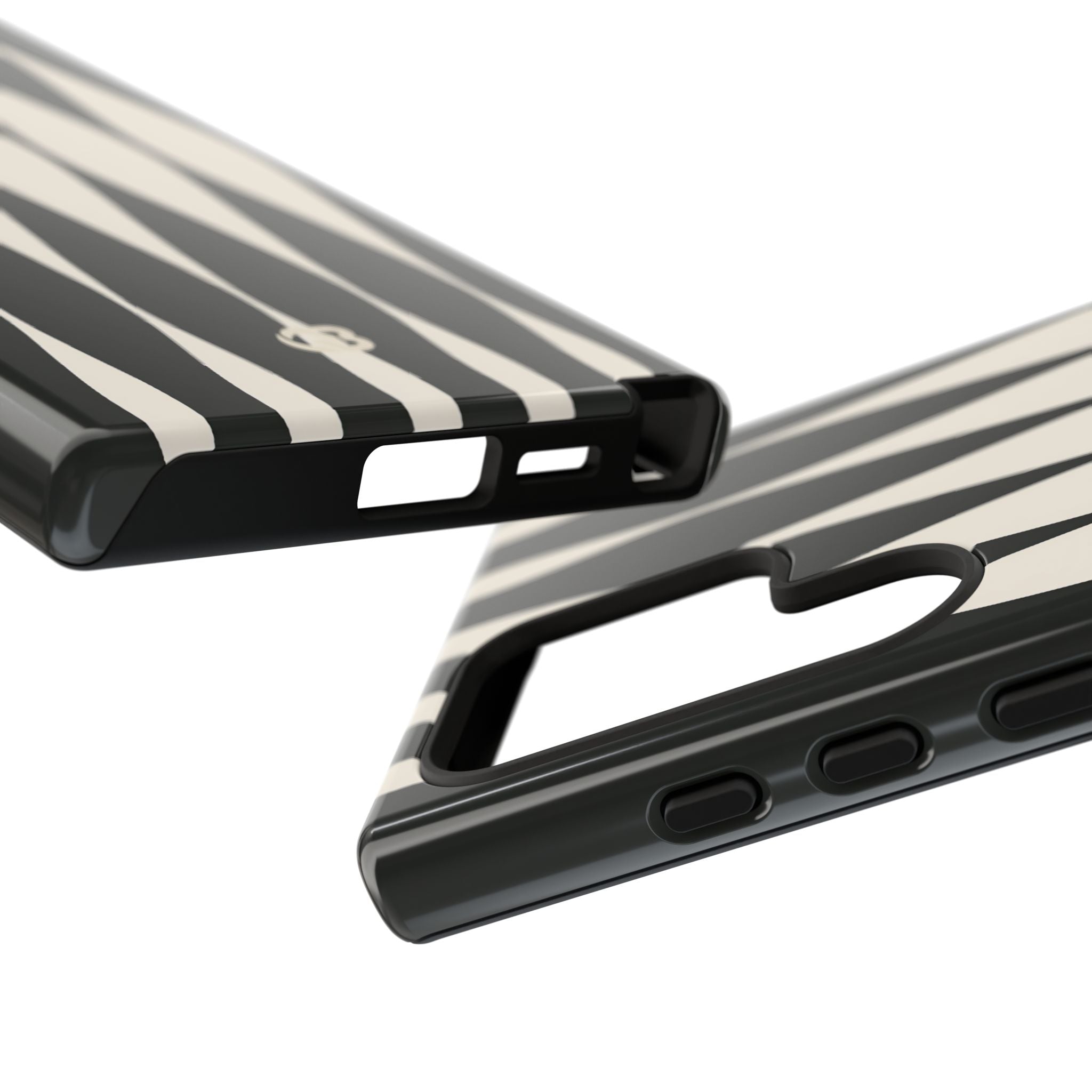 Black Tough Phone Case for Samsung - Ivory Spindle Grid