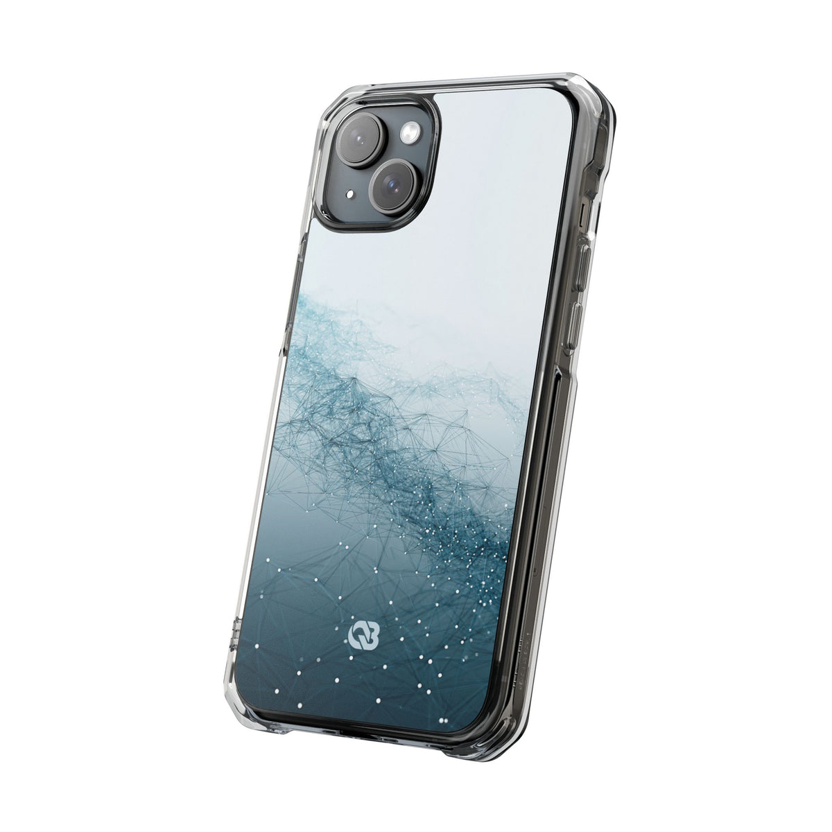 Teal Impact MagSafe Phone Case for iPhone - Cyan Vector Lattice
