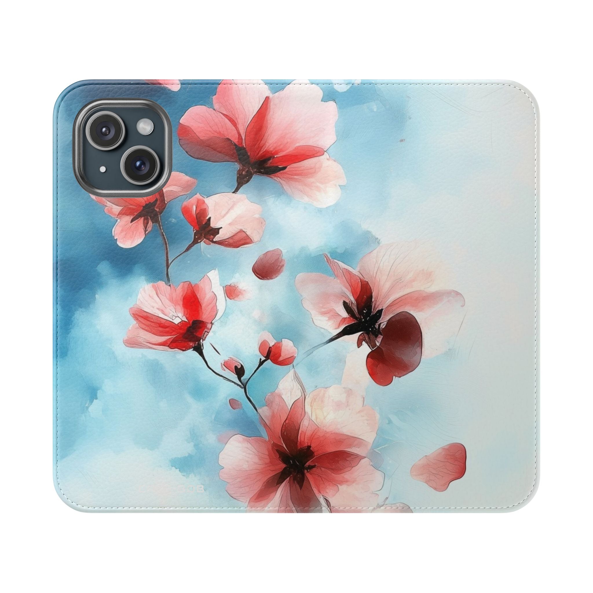 Roze Bloesem Drift - iPhone 15 Case - Portemonnee
