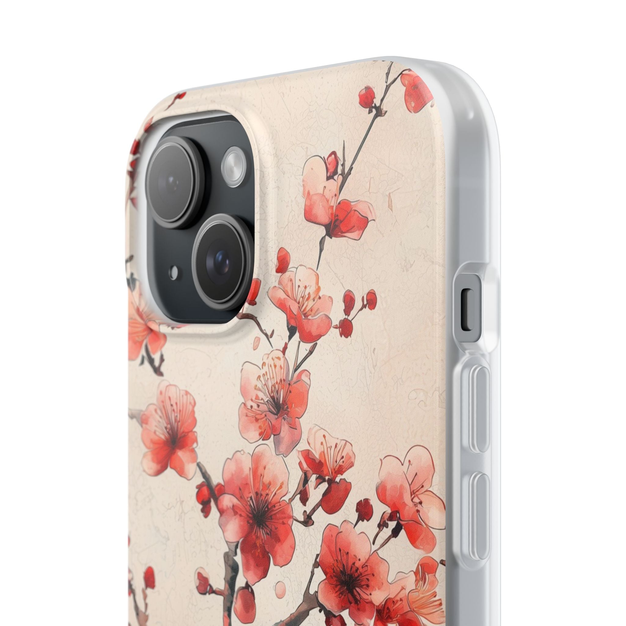 Crimson Silk Flora · Soft Custodia per iPhone