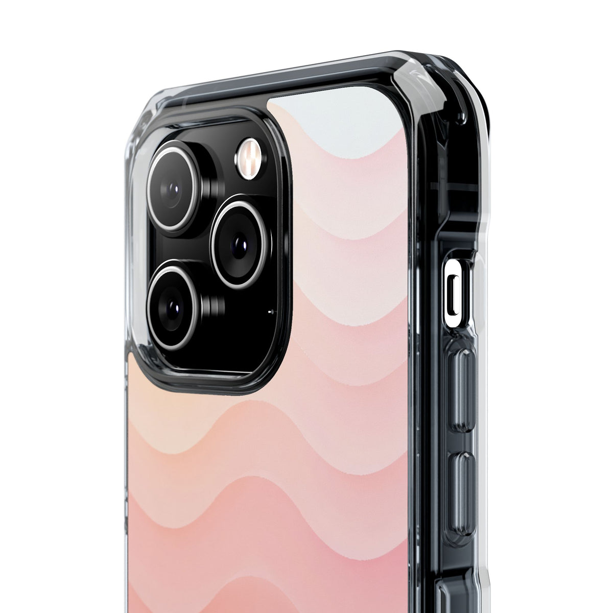 Blush Horizon Waves · Clear Impact Magnetic Phone Case for iPhone · Pink