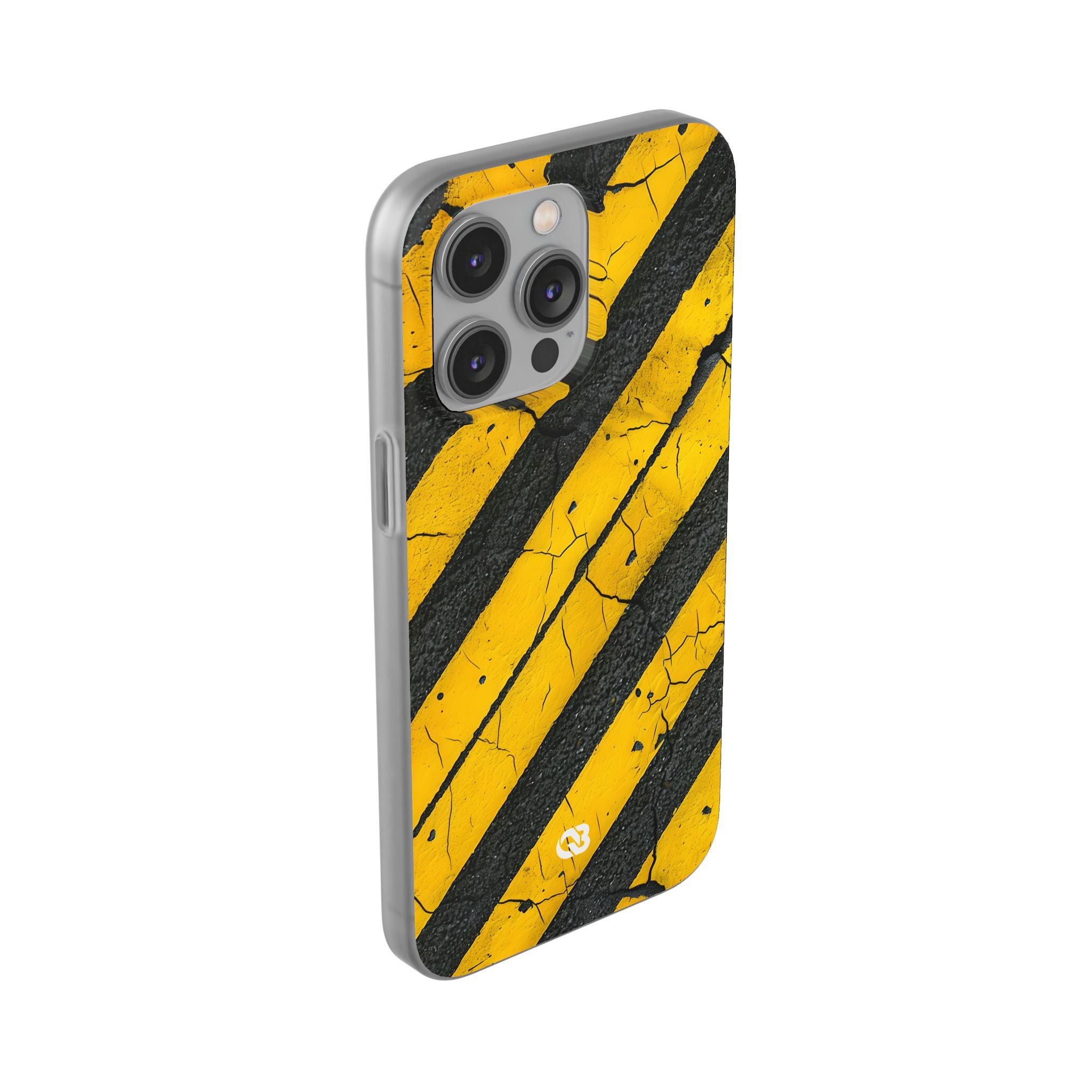 Cracked Hazard Stripes · Soft Phone Case for iPhone