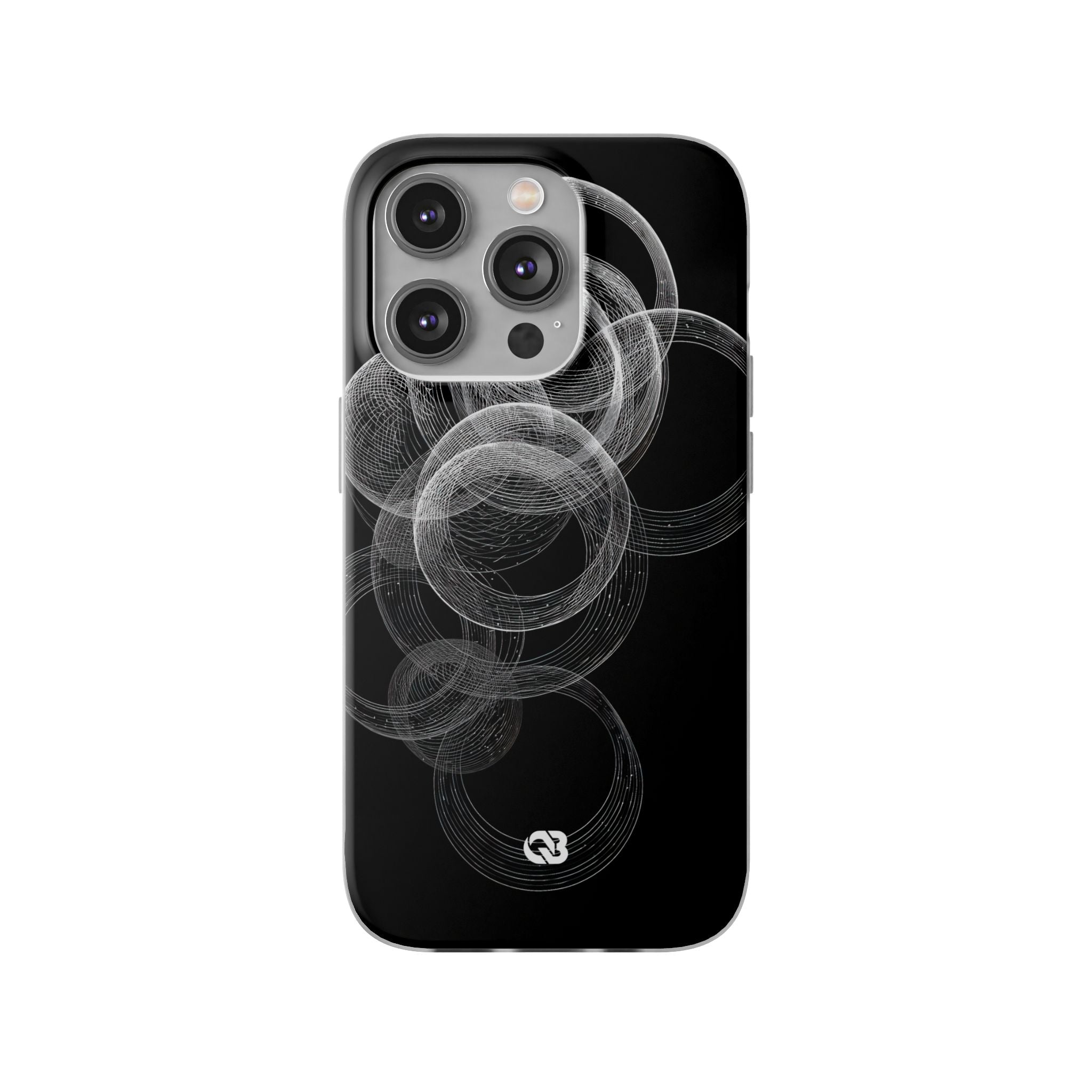 Black Lite Phone Case for iPhone - Kinetic Wireframe Orbit