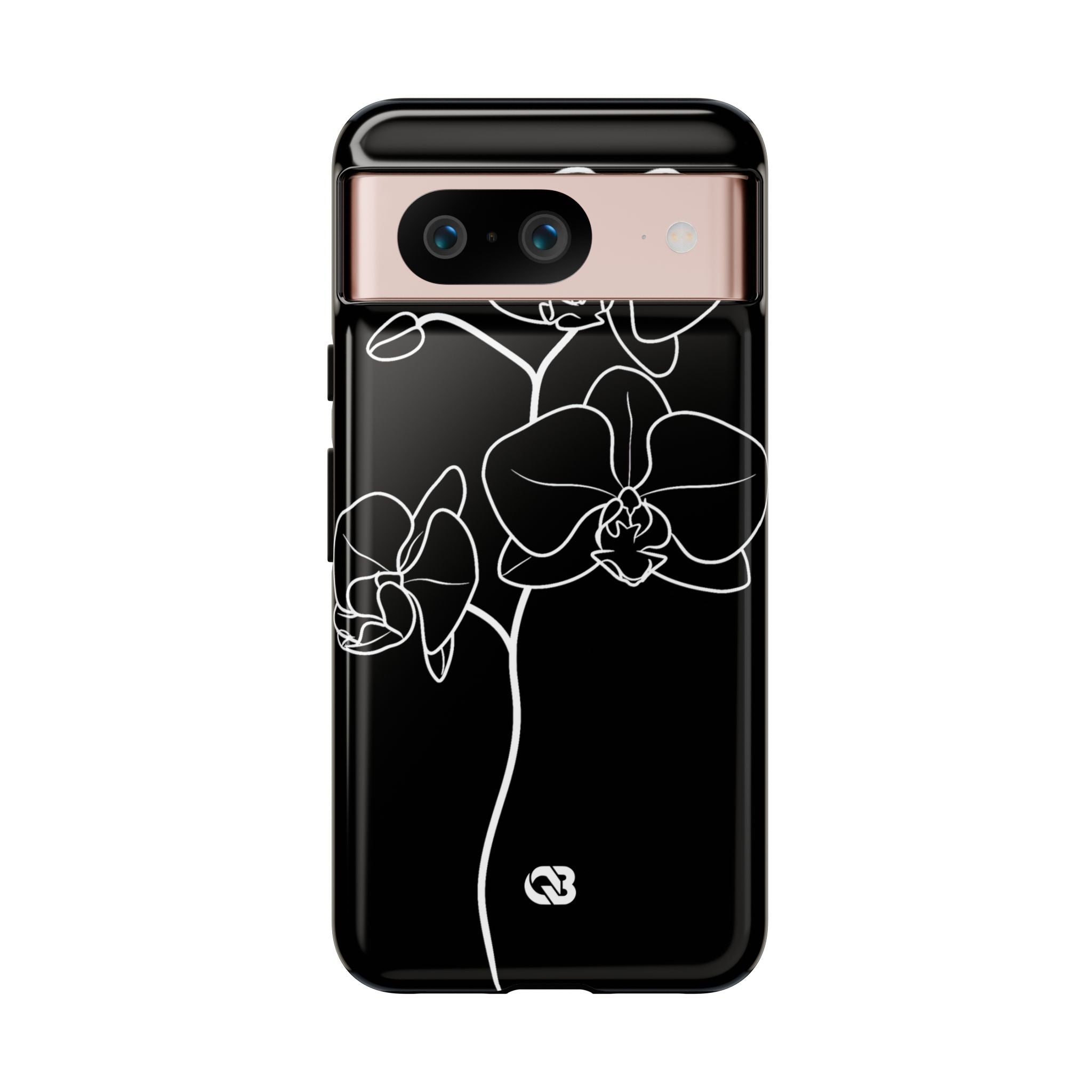 Black Tough Phone Case for Google Pixel - Noir Alabaster Orchid