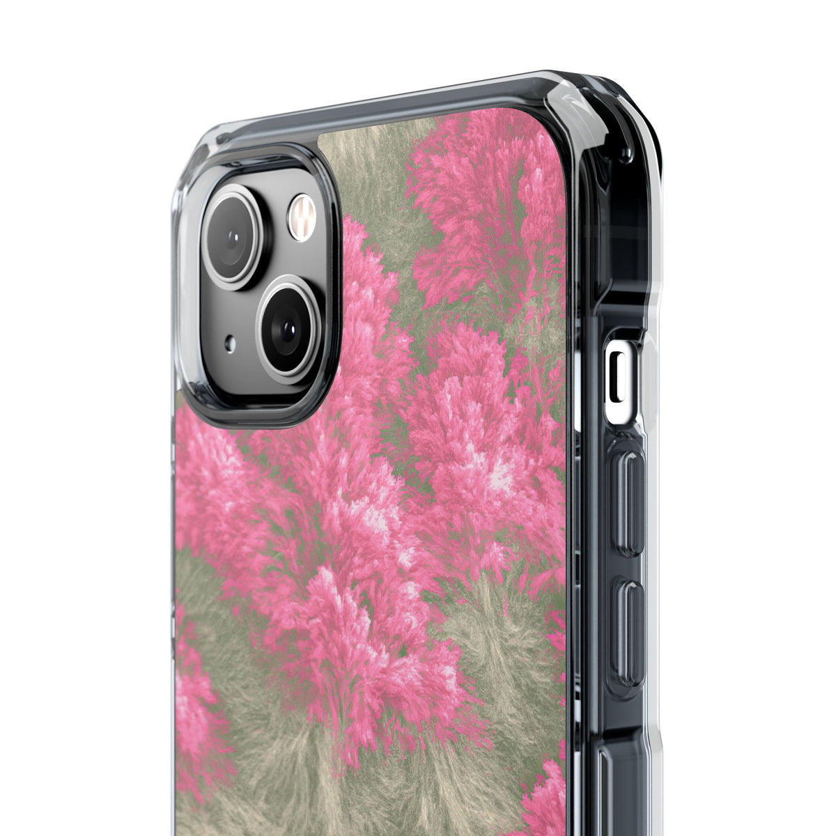 Digital Blossom · Clear Impact Magnetic Phone Case for iPhone · Pink