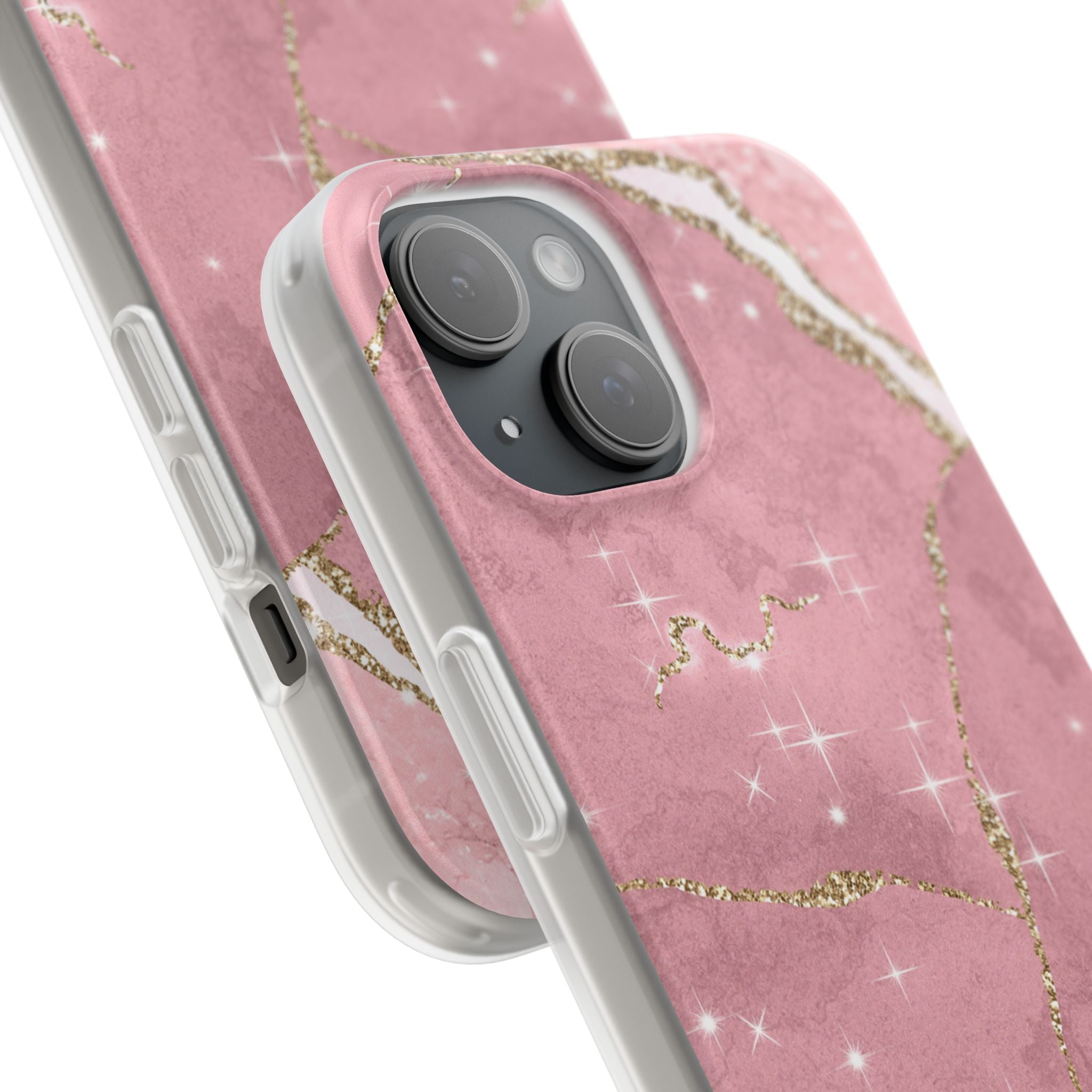 Rose Sparkle Marble · Soft Coque de téléphone pour iPhone