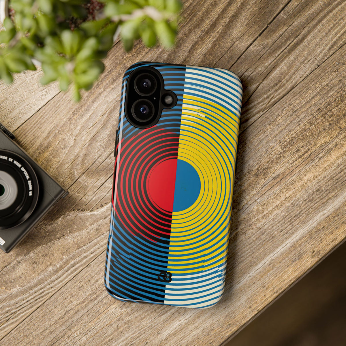 Blue Tough Phone Case for iPhone - Primary Circuit Orbit