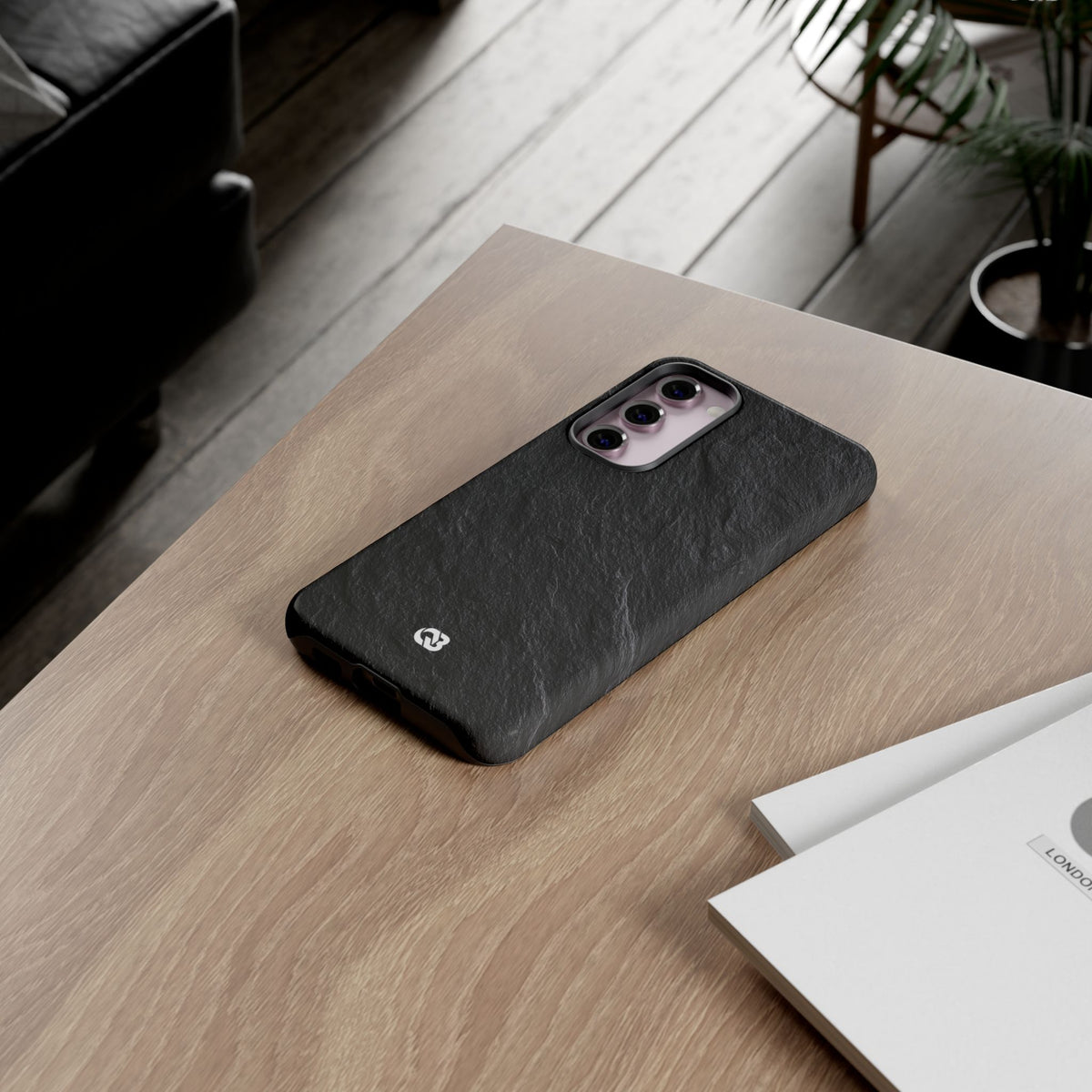 Black Tough Phone Case for Samsung - Raw Obsidian Slate