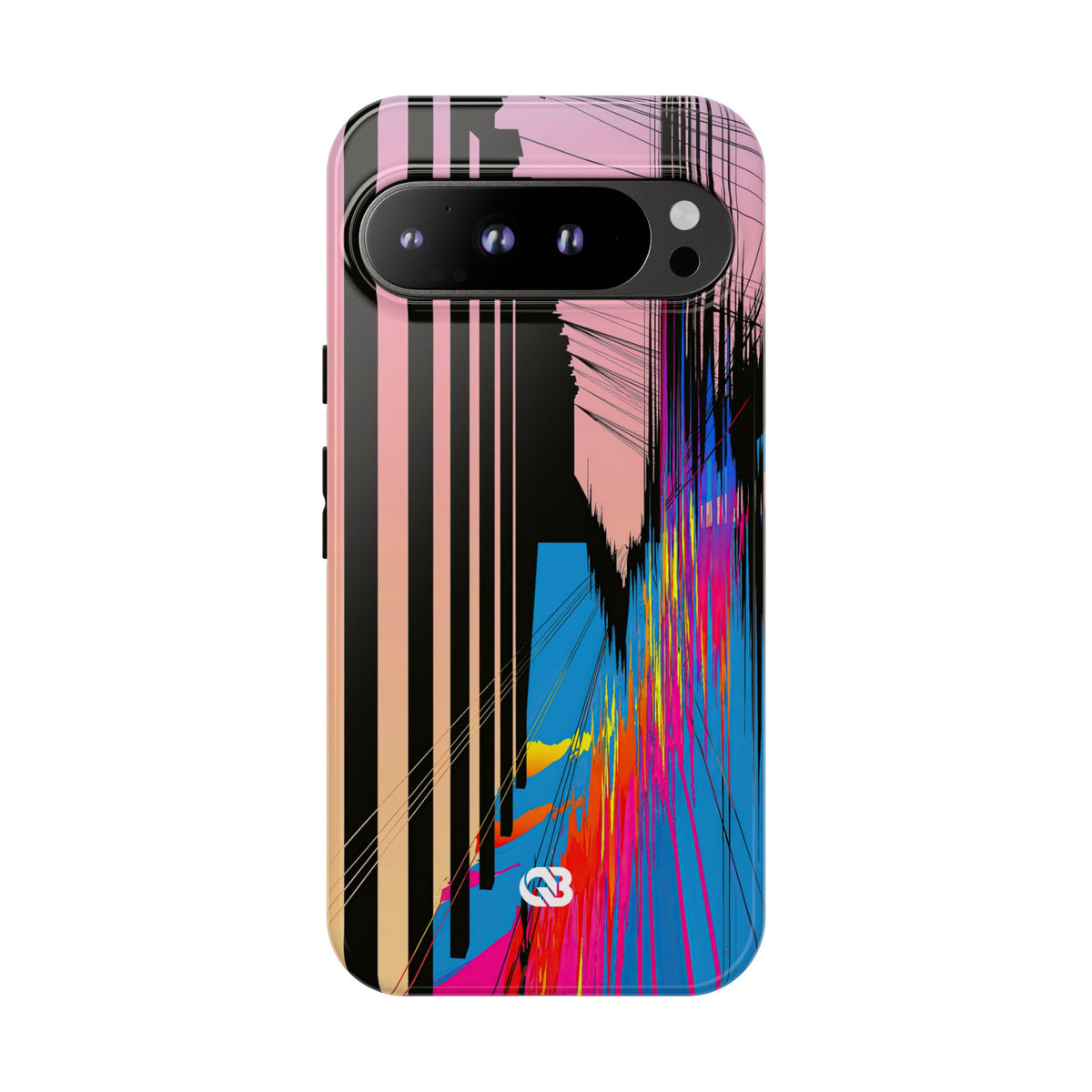 Blue Tough Phone Case for Google Pixel - Fractured Data Skyline