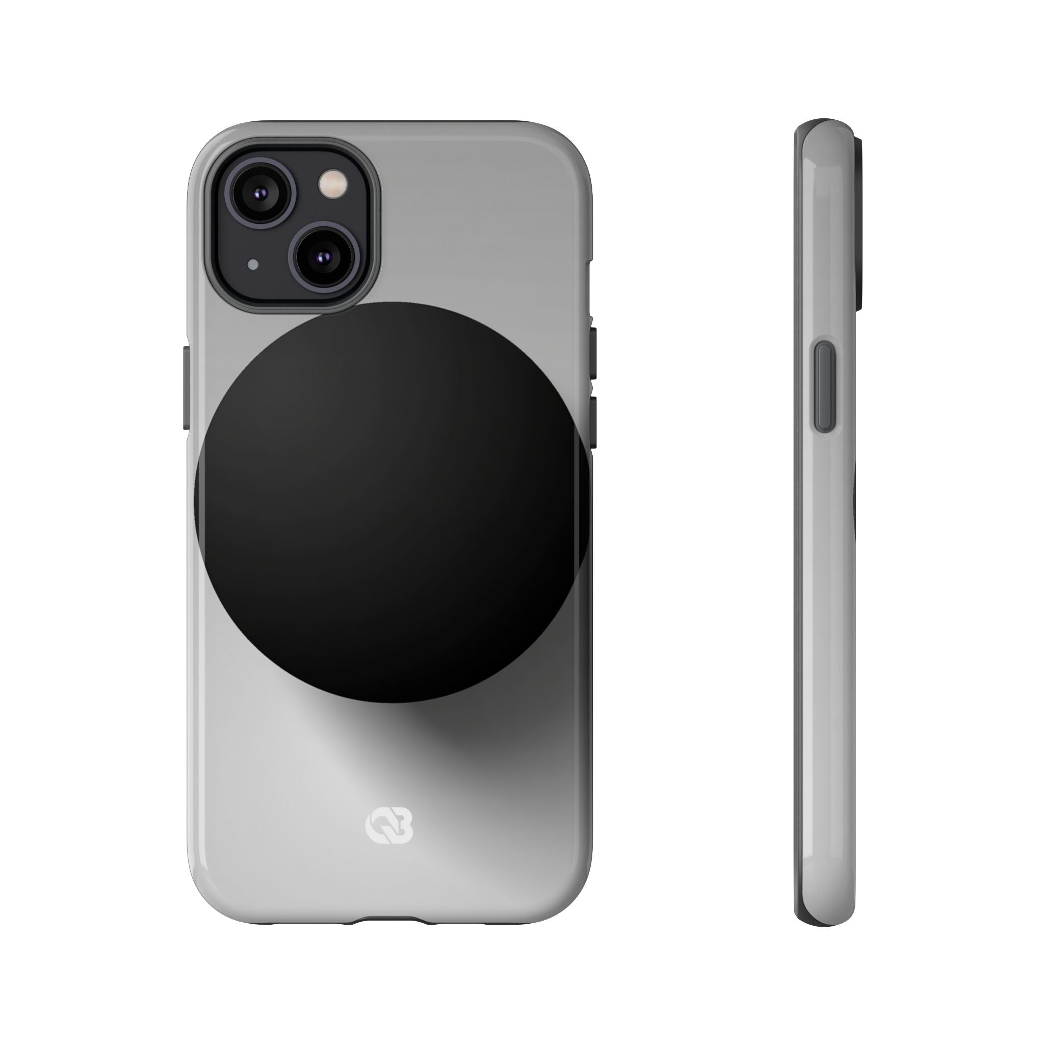 Grey Tough Phone Case for iPhone - Matte Onyx Sphere