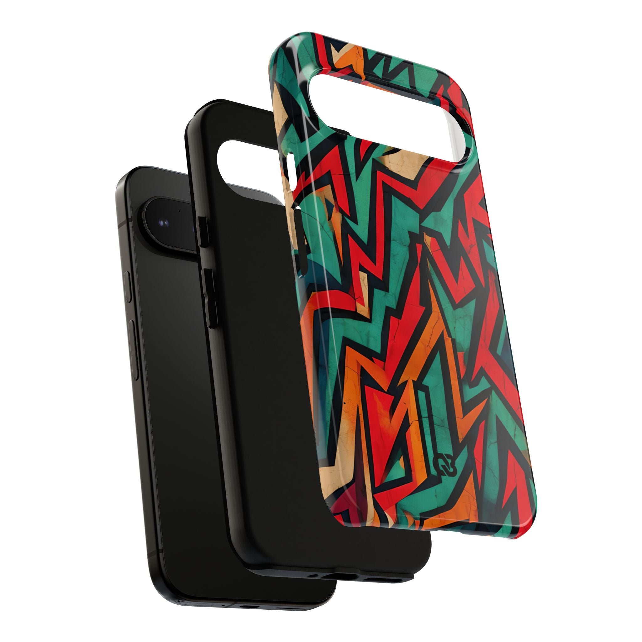 Jagged Teal Static · Tough Phone Case for Google Pixel
