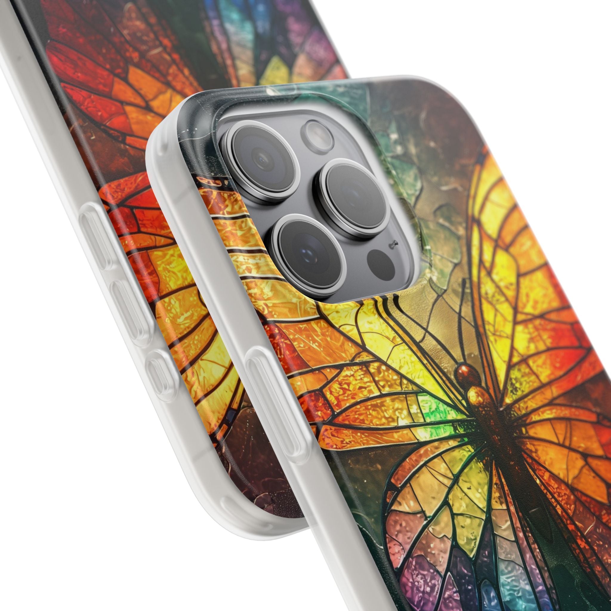 Stained Glass Butterfly iPhone 15 Pro Max Case - Soft