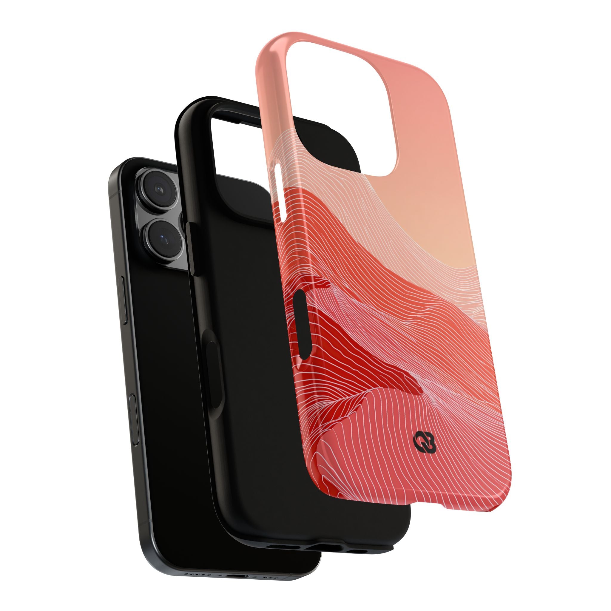 Red Tough Phone Case for iPhone - Crimson Ridge Contour