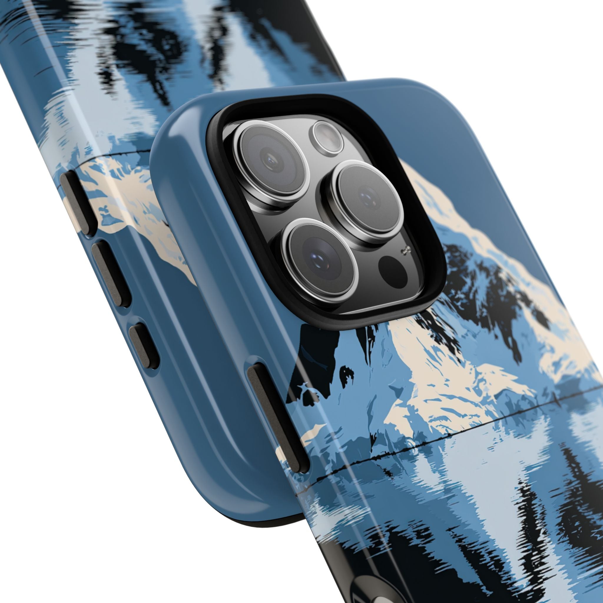 Blue Tough Phone Case for iPhone - Arctic Summit Mirror