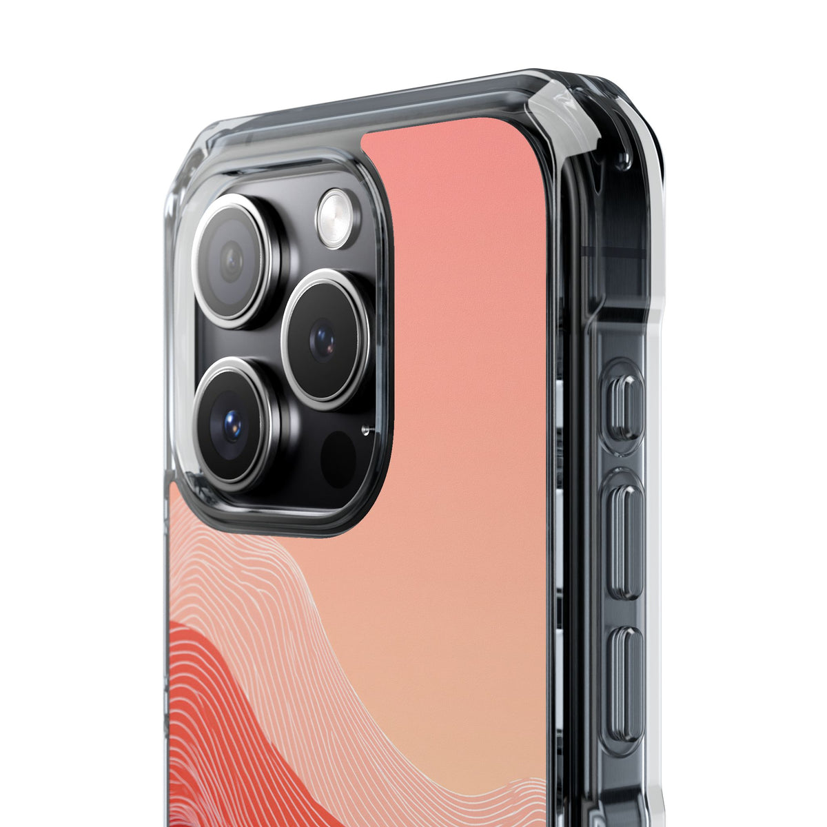 Red Impact MagSafe Phone Case for iPhone - Crimson Ridge Contour