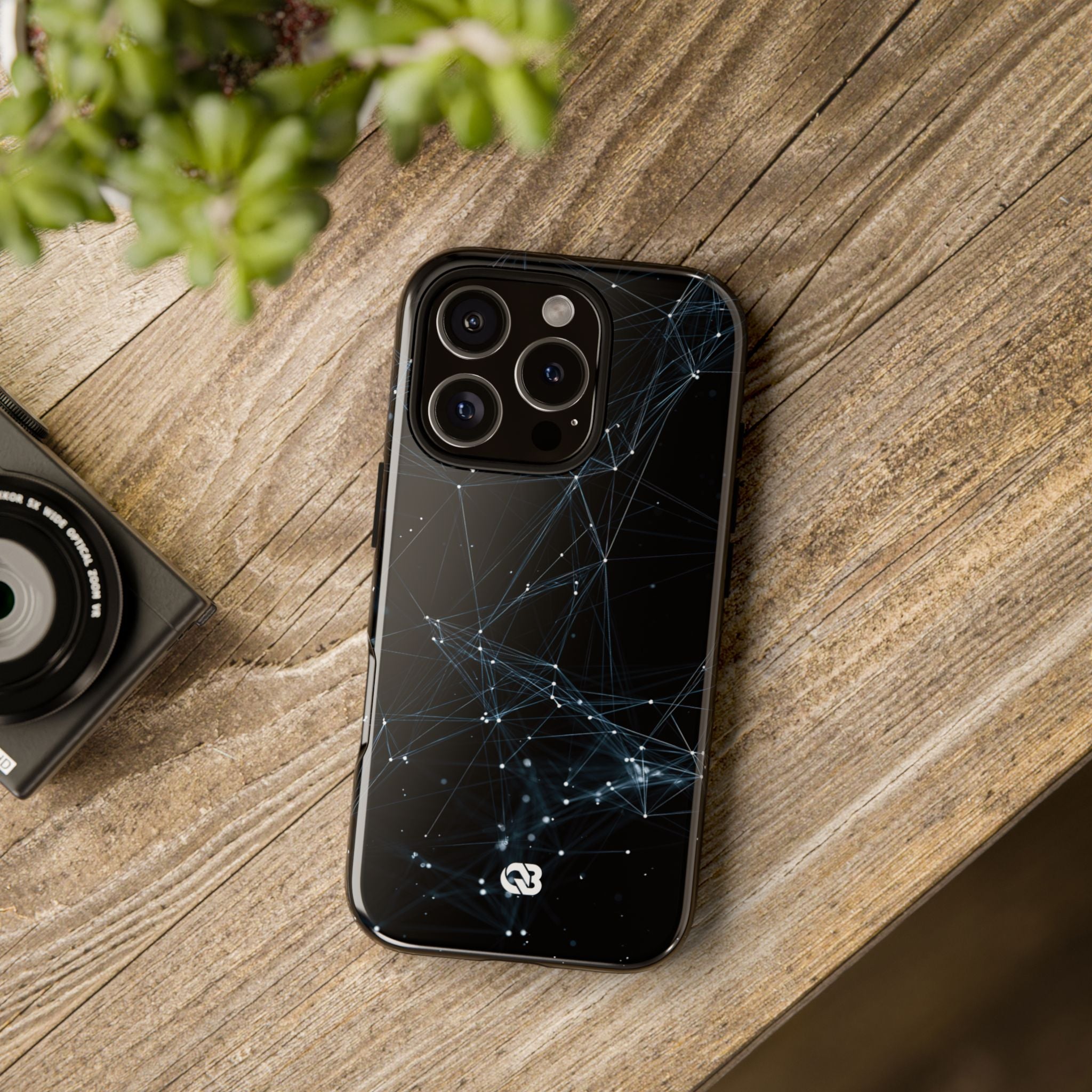 Black Tough Phone Case for iPhone - Arctic Neural Mesh