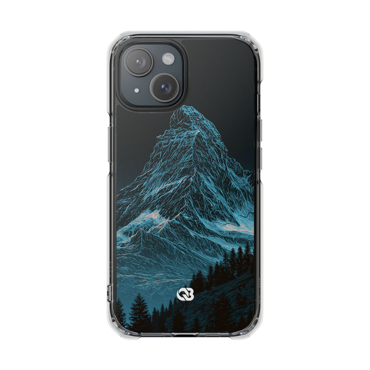 Glacial Alpine Peak · Clear Impact Magnetic Phone Case for iPhone · Blue