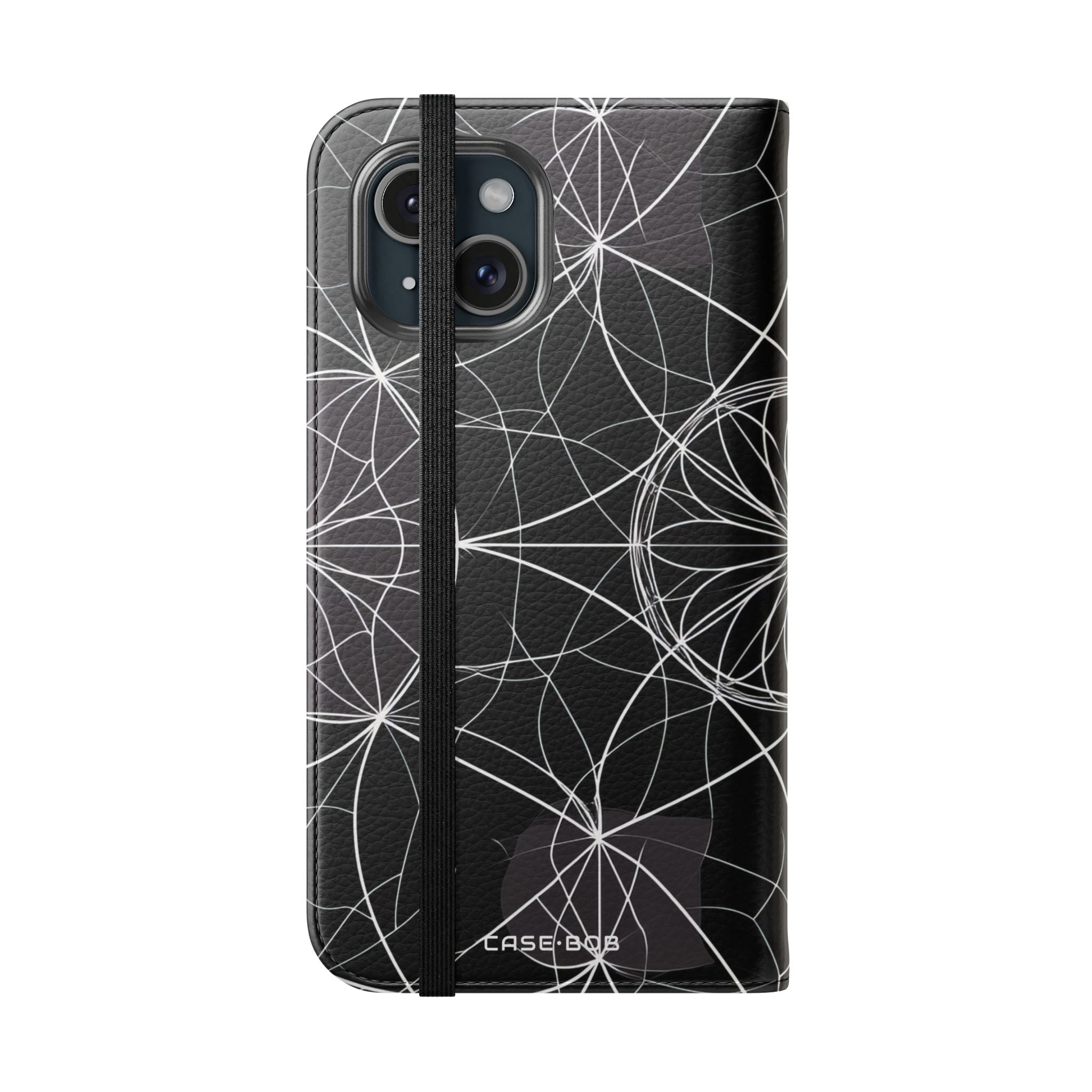 Witte Mandala Stralings - iPhone 15 Case - Portemonnee