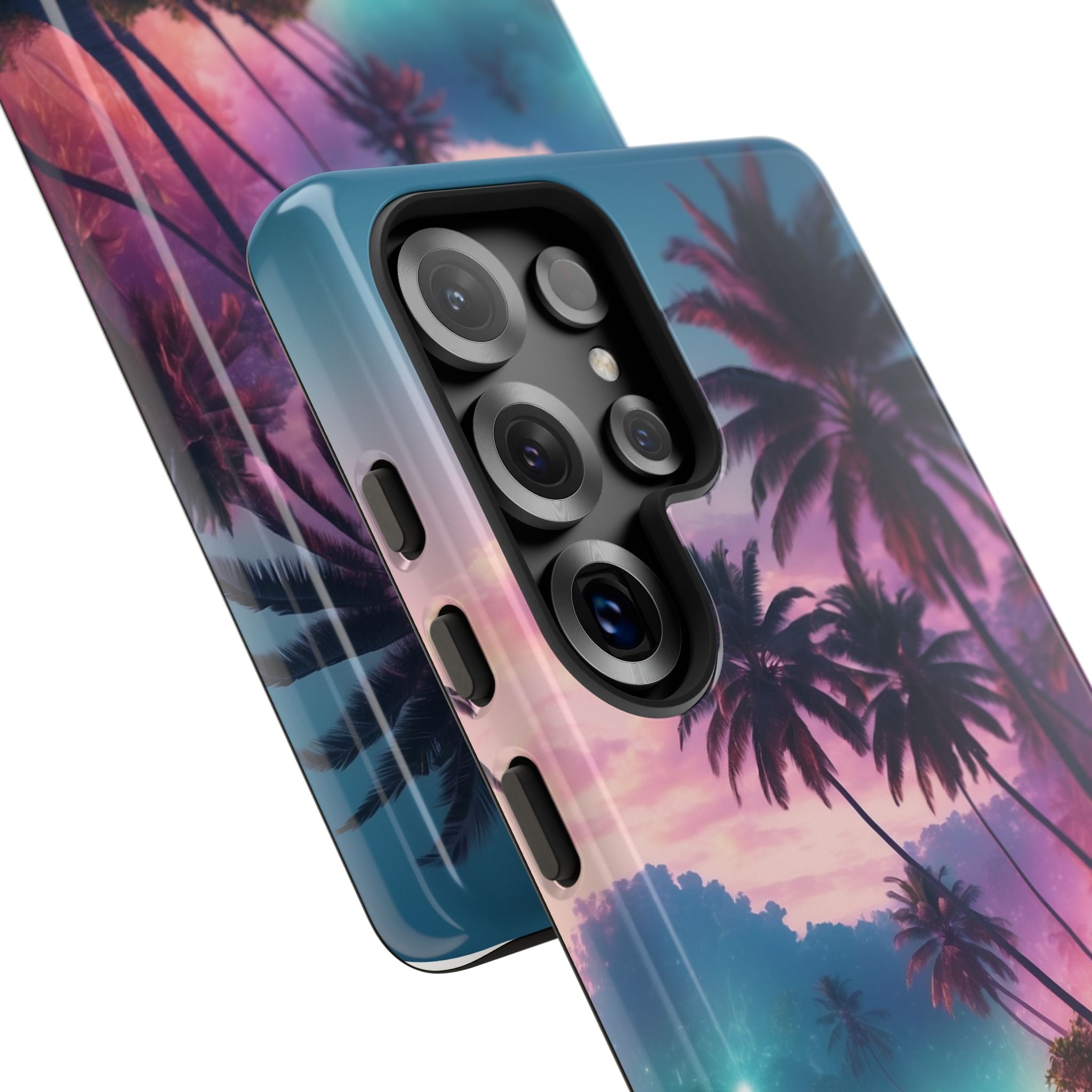 Neon Shore Palms · Tough Handyhülle für Samsung