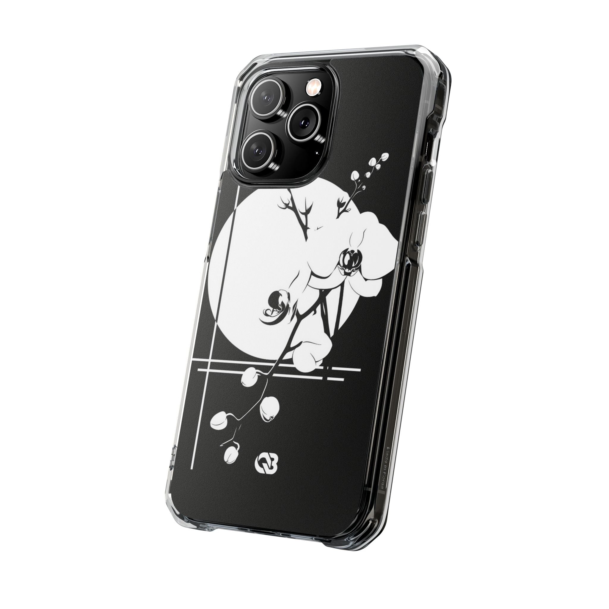 Black Impact MagSafe Phone Case for iPhone - Lunar Orchid Grid