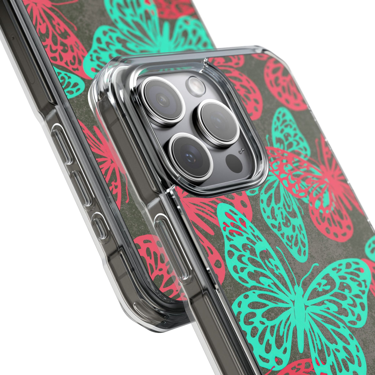 Electric Papillon · Clear Impact Magnetic Phone Case for iPhone · Pink