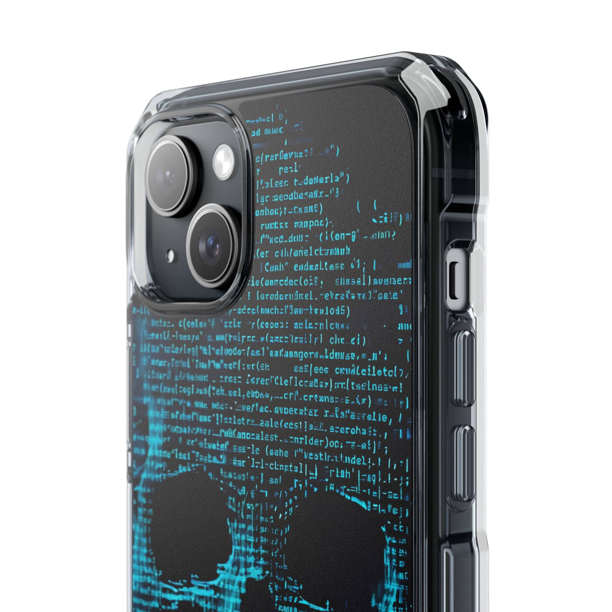 Cyan Glitch Skull · Impact Custodia per iPhone · Magsafe