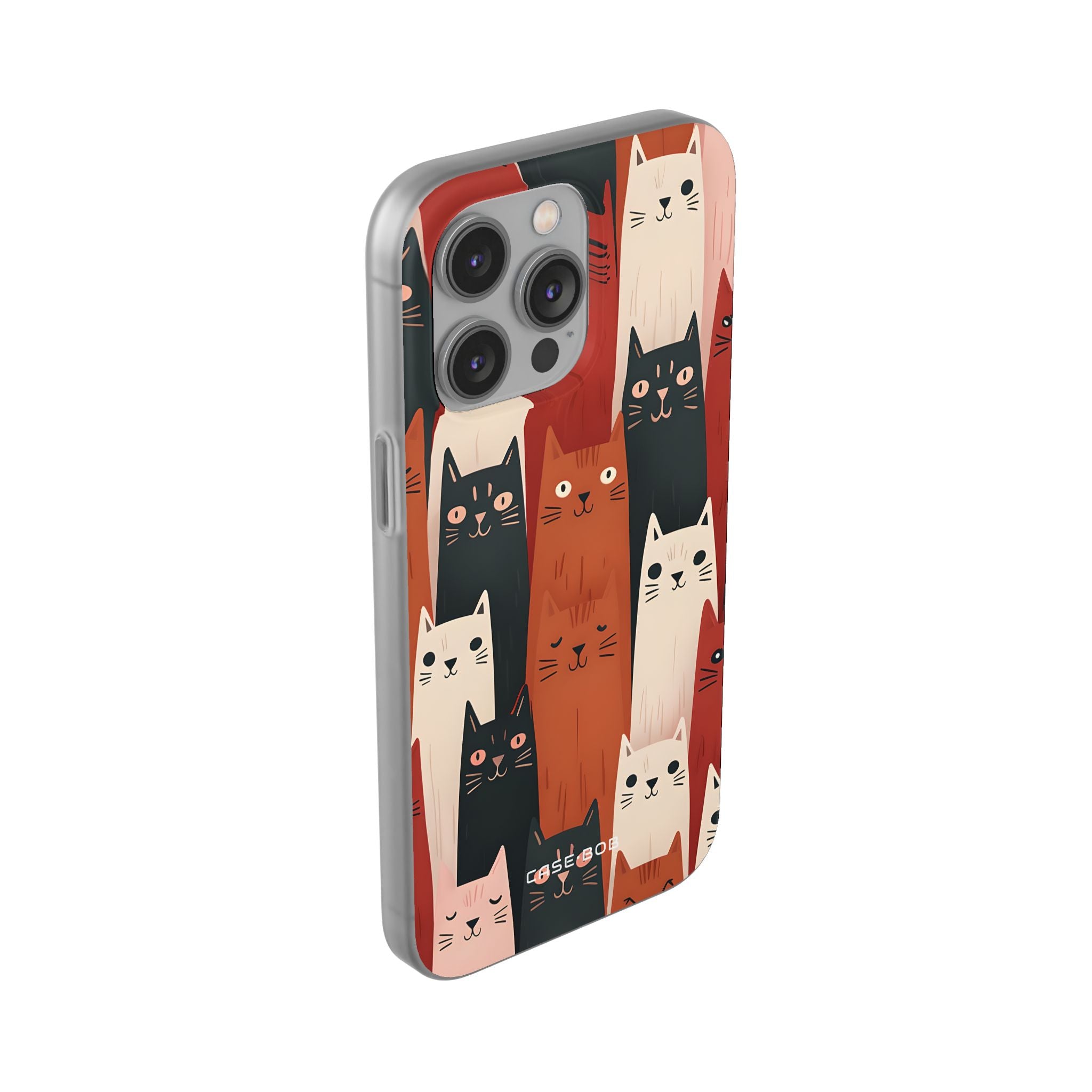 Verlängerte Katzen Schwarzes iPhone 14 Pro Max Case - Soft